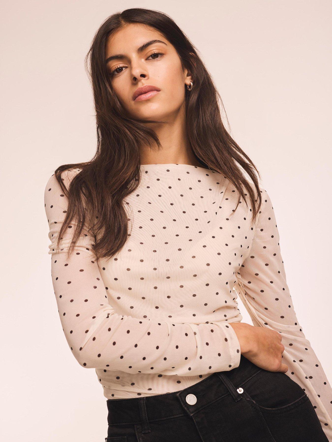 mint-velvet-spot-print-mesh-top-creamfront