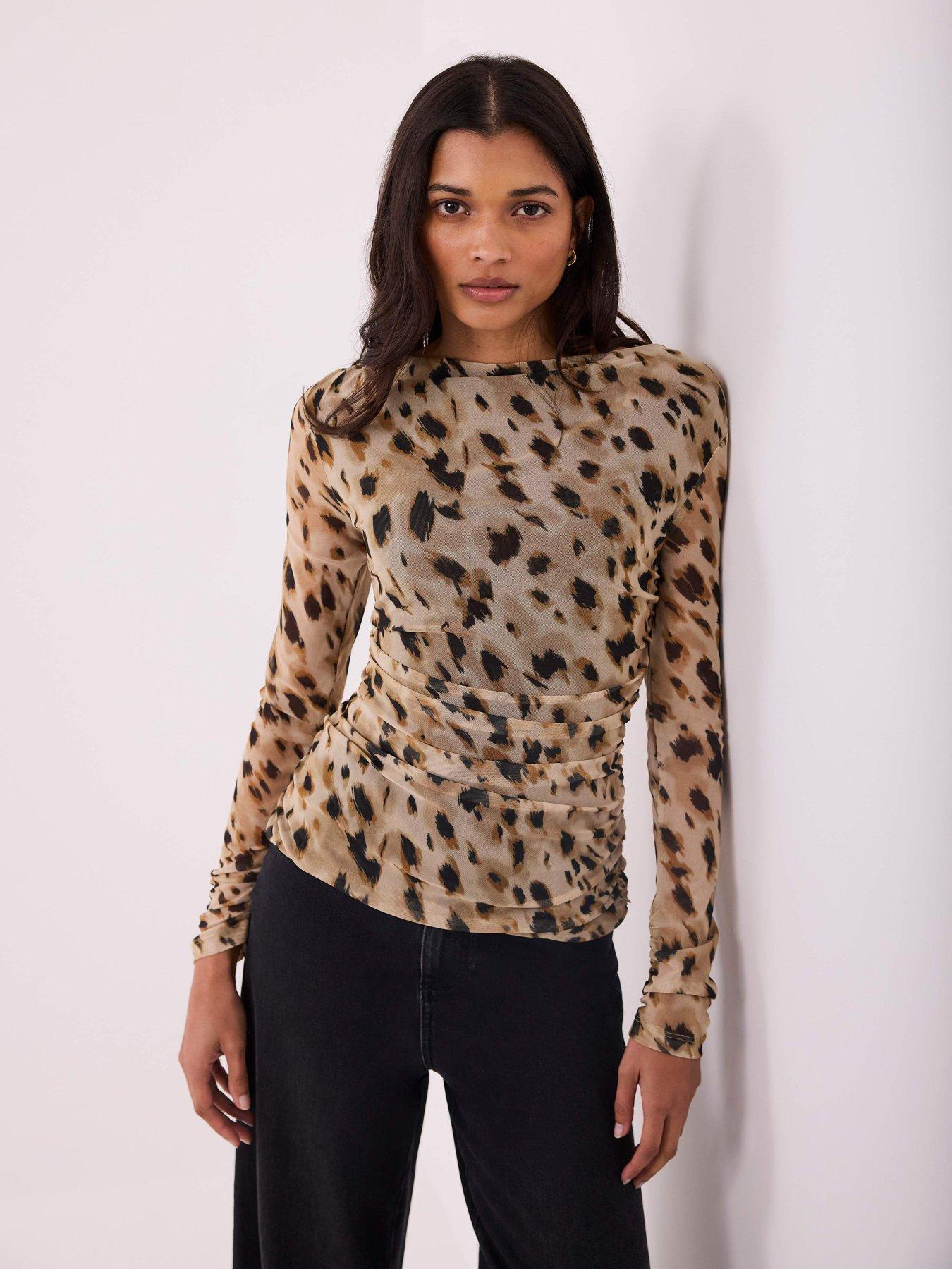 mint-velvet-animal-print-mesh-top-goldoutfit