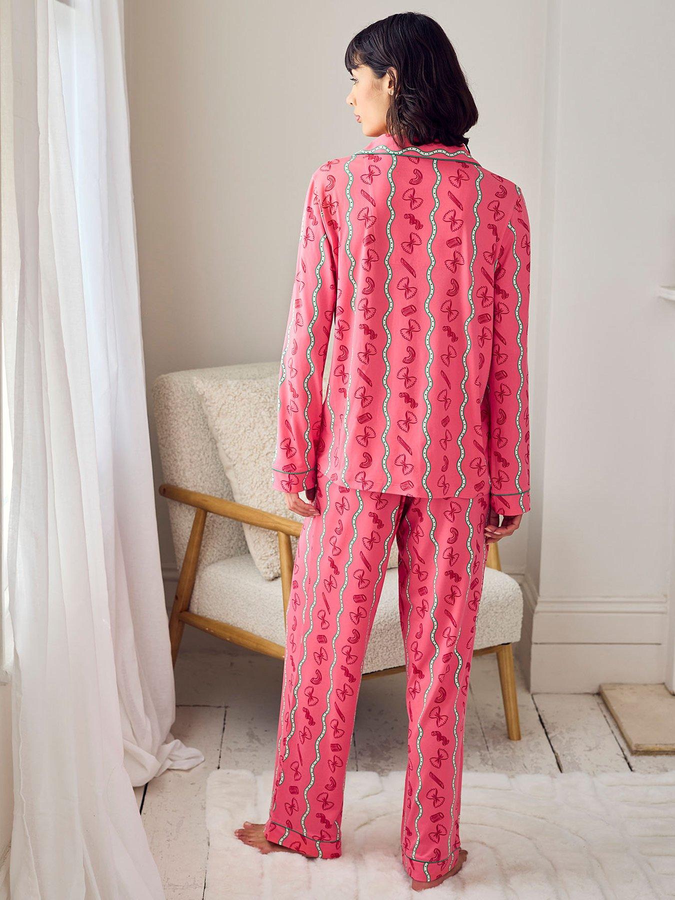 chelsea-peers-pasta-stripe-print-long-pyjama-set-pinkstillFront