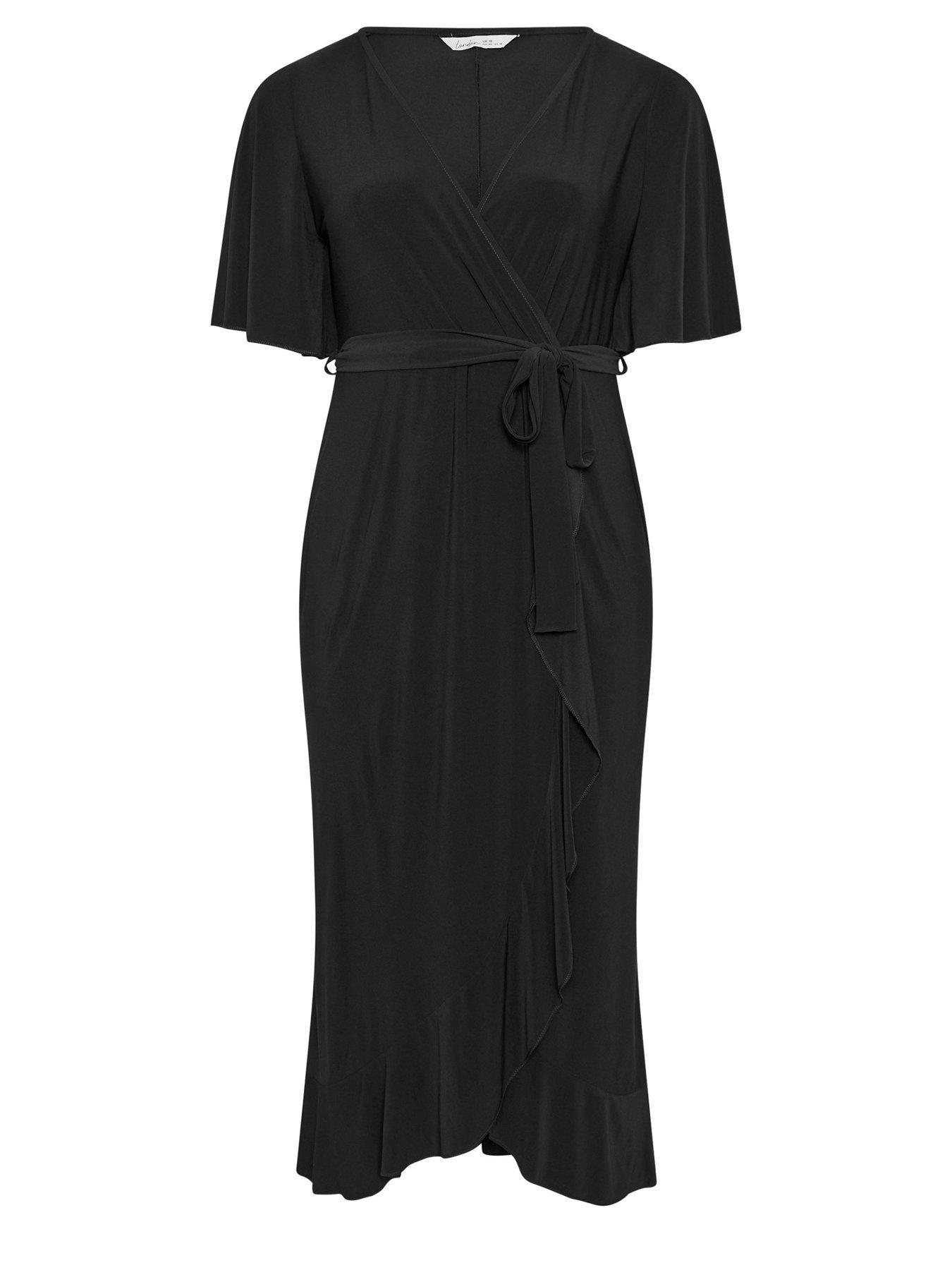 yours-curve-ruffle-hem-wrap-dress-blackdetail