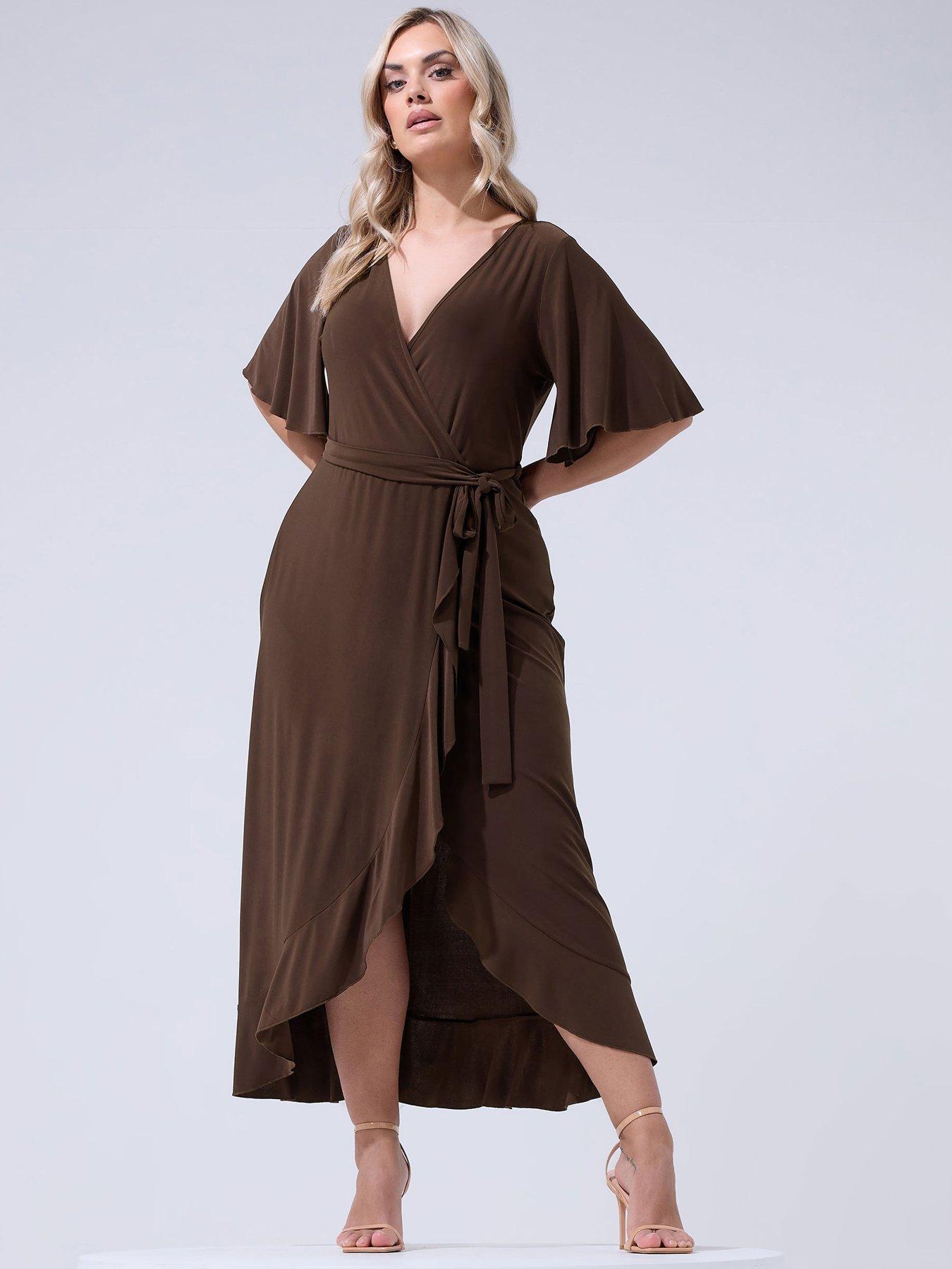 plus size brown wrap dress The Perfect Plus Wrap Dress main image 0