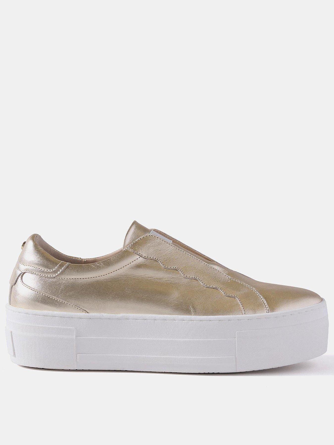 Mint Velvet Ellie Gold Platform Trainer