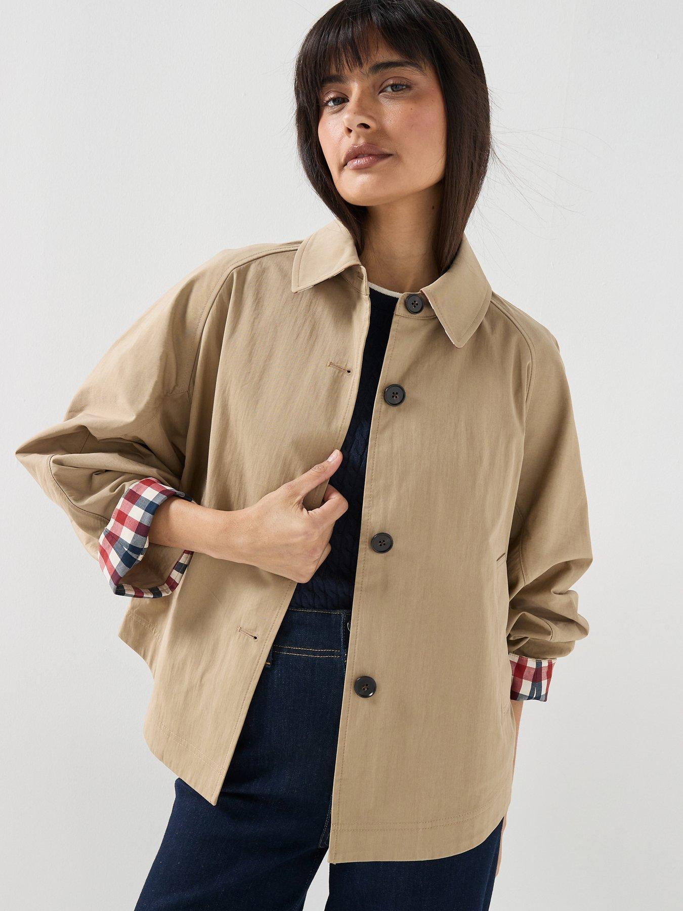 Image 1 of 6 of Tommy Hilfiger Cotton Short Jacket - Brown
