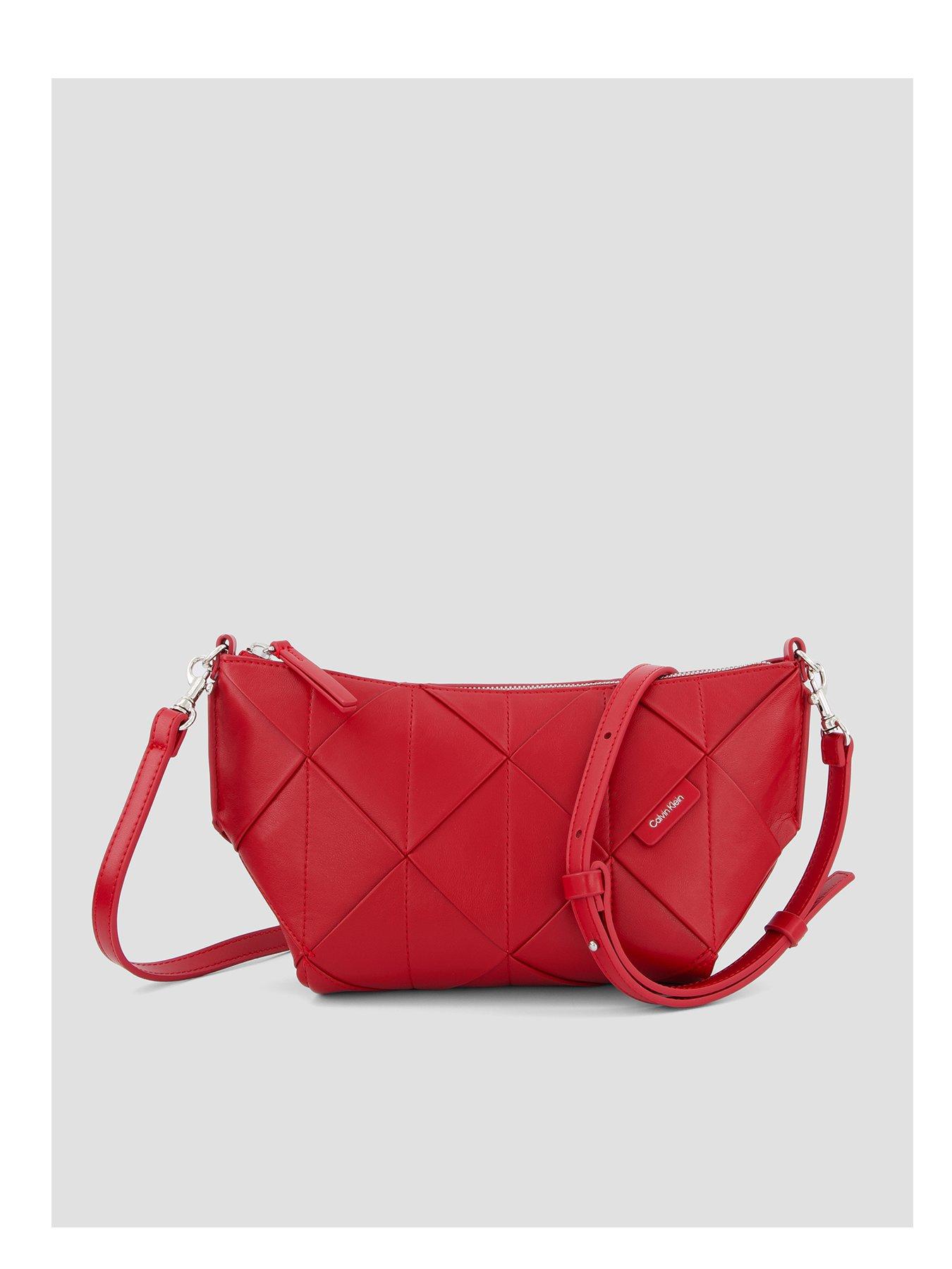 Calvin Klein Woven Shoulder Bag - Red