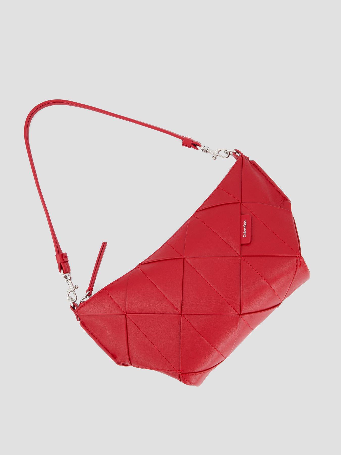 Image 2 of 4 of Calvin Klein Woven Shoulder Bag - Red