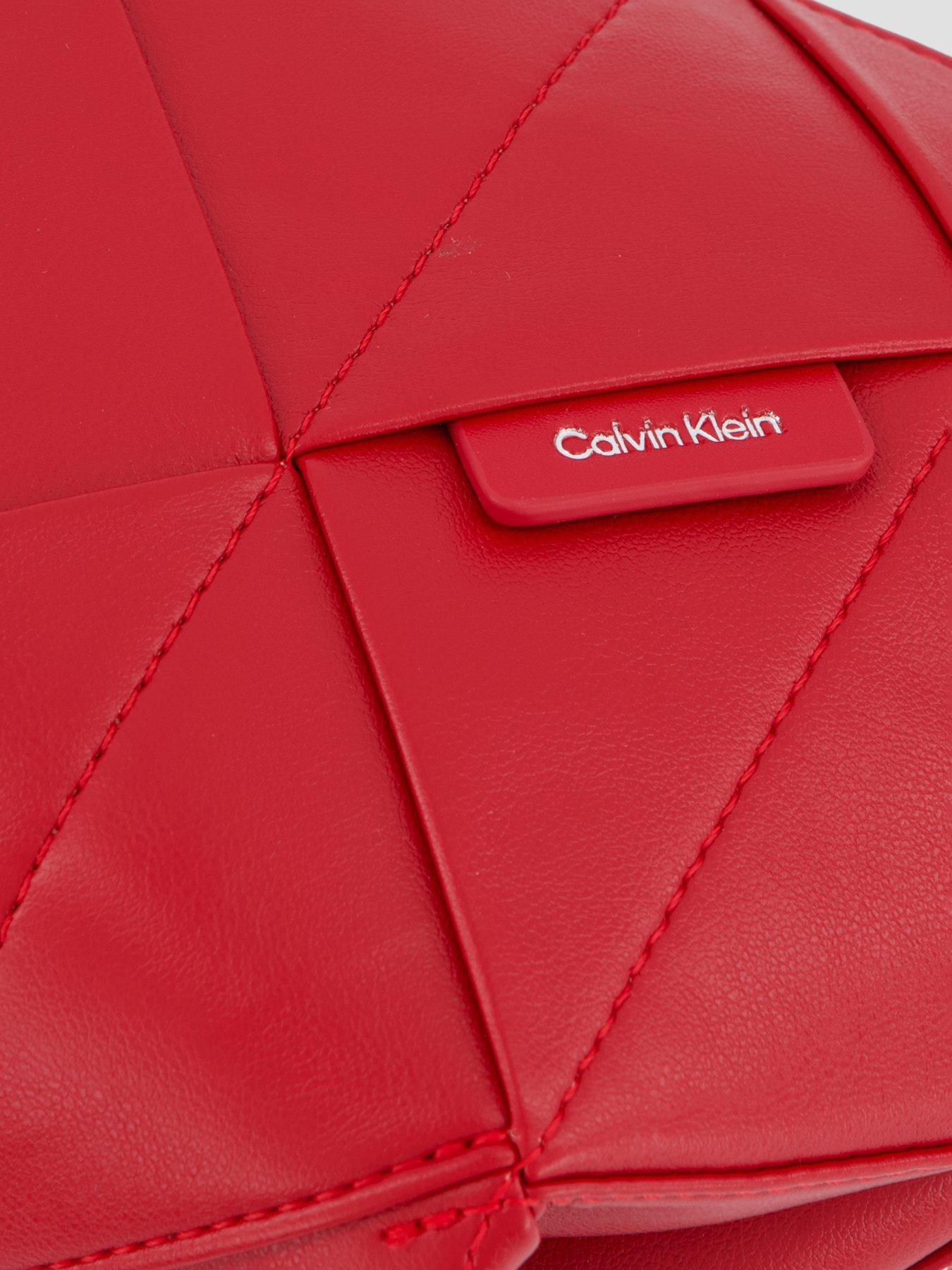 Image 3 of 4 of Calvin Klein Woven Shoulder Bag - Red
