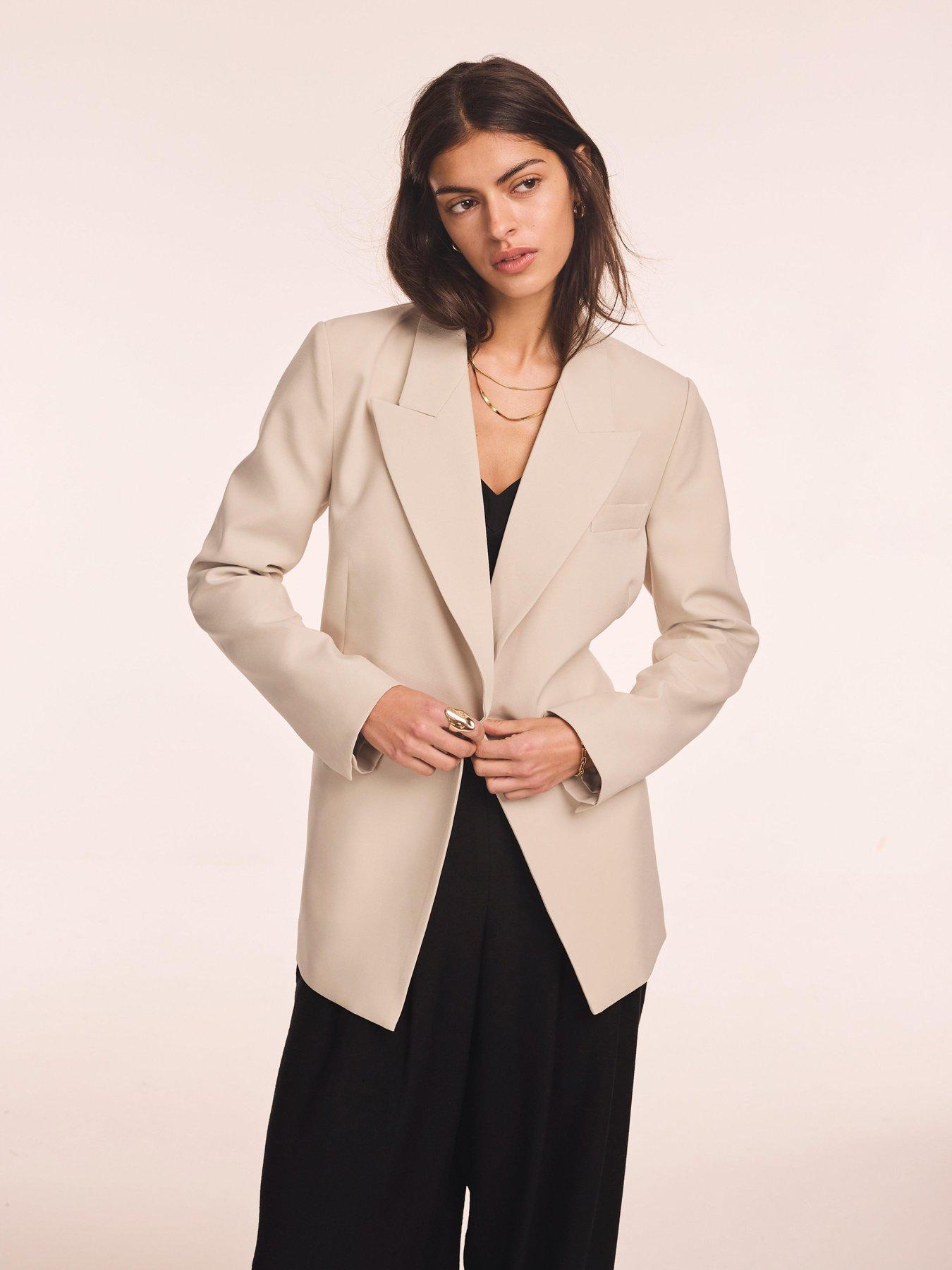 Image 2 of 6 of Mint Velvet Easy Longline Blazer - Neutral