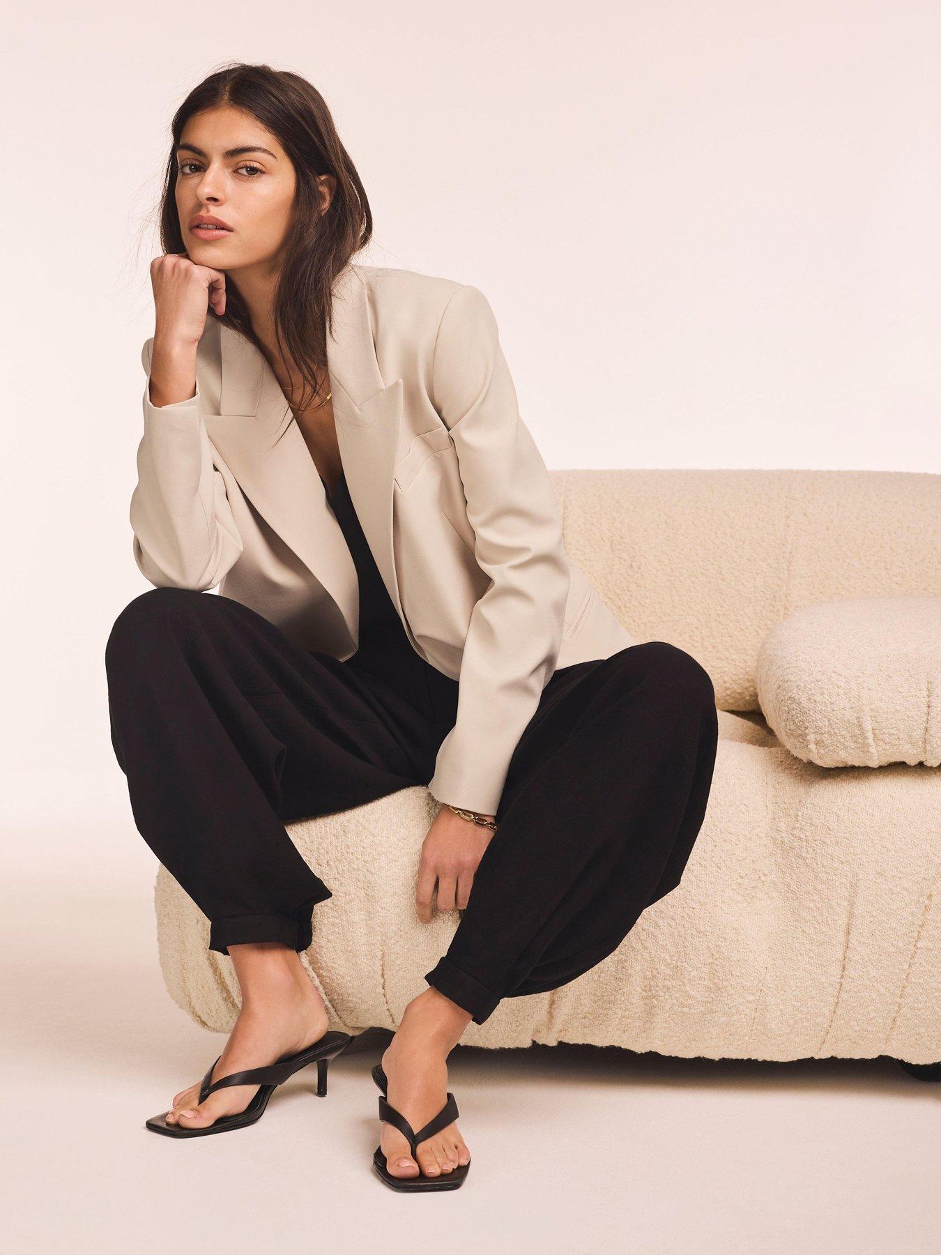 Image 3 of 6 of Mint Velvet Easy Longline Blazer - Neutral