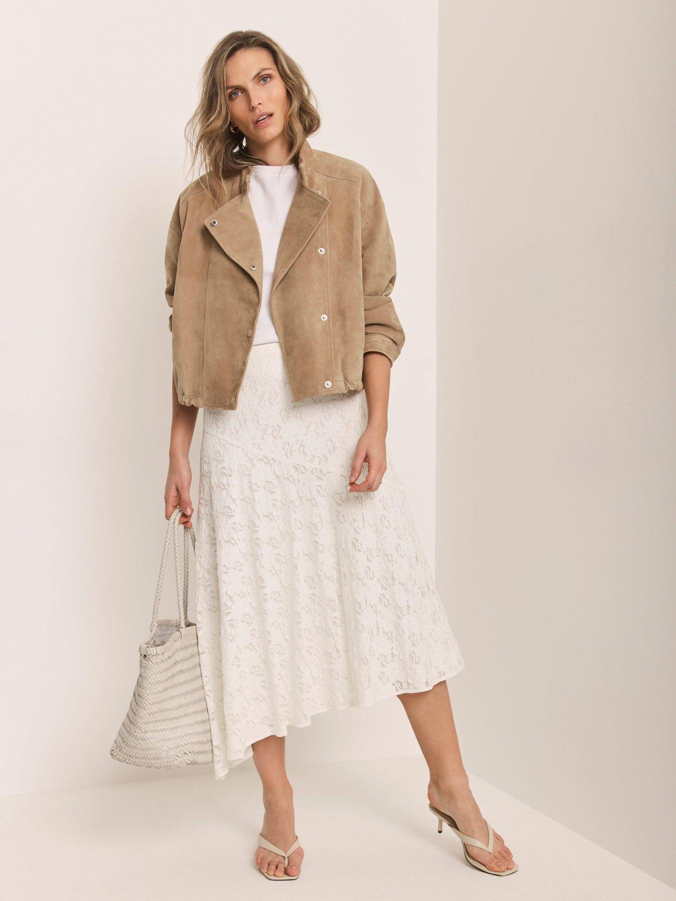 Image 4 of 6 of Mint Velvet Lace Skirt - Cream