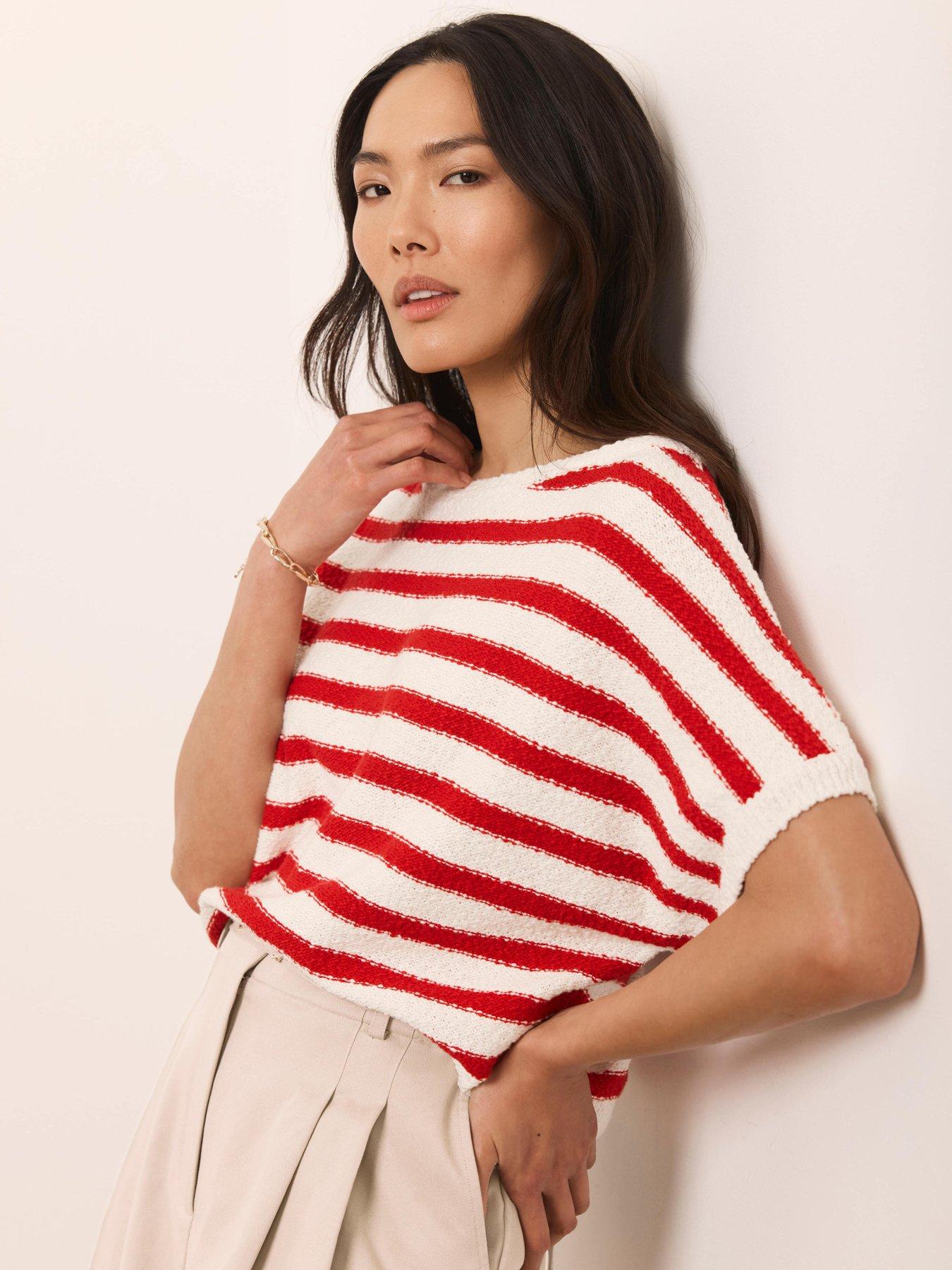 mint-velvet-stripe-knit-textured-top-redfront