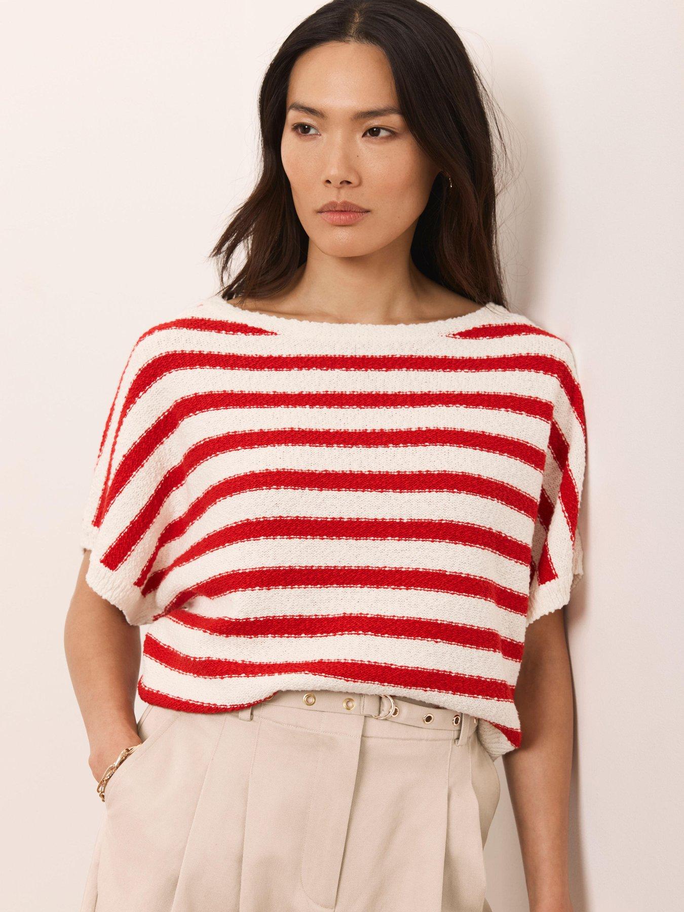 mint-velvet-stripe-knit-textured-top-redstillFront