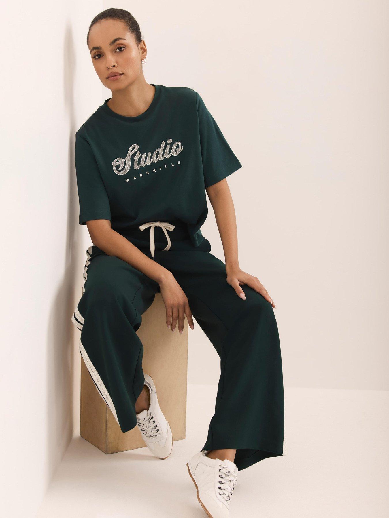 Image 2 of 6 of Mint Velvet Studio Graphic T-Shirt - Green