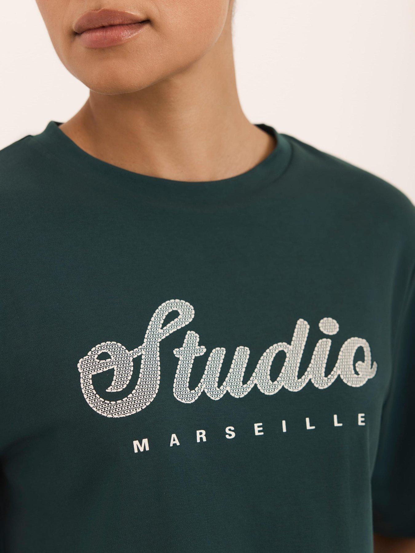 Image 4 of 6 of Mint Velvet Studio Graphic T-Shirt - Green