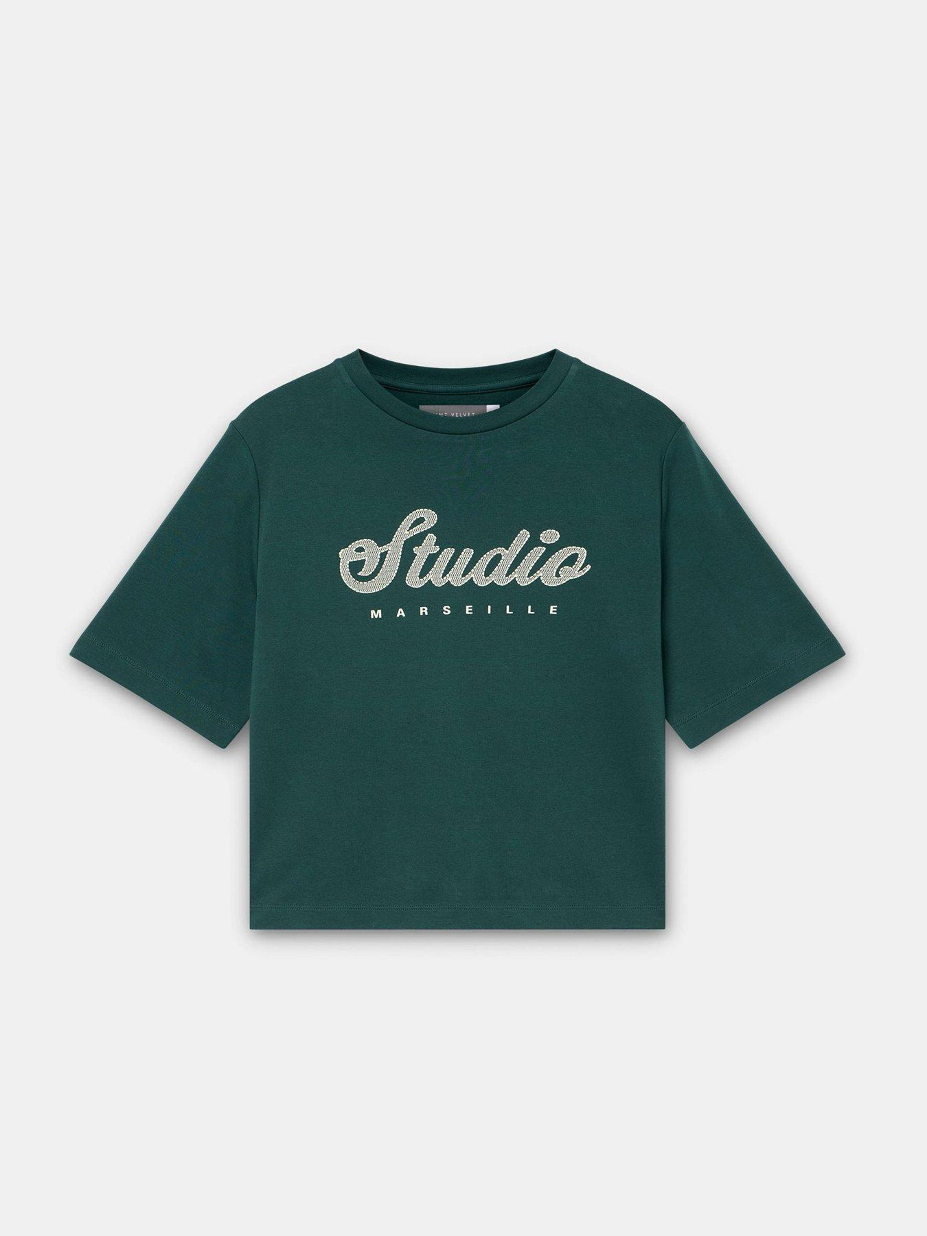 Image 5 of 6 of Mint Velvet Studio Graphic T-Shirt - Green