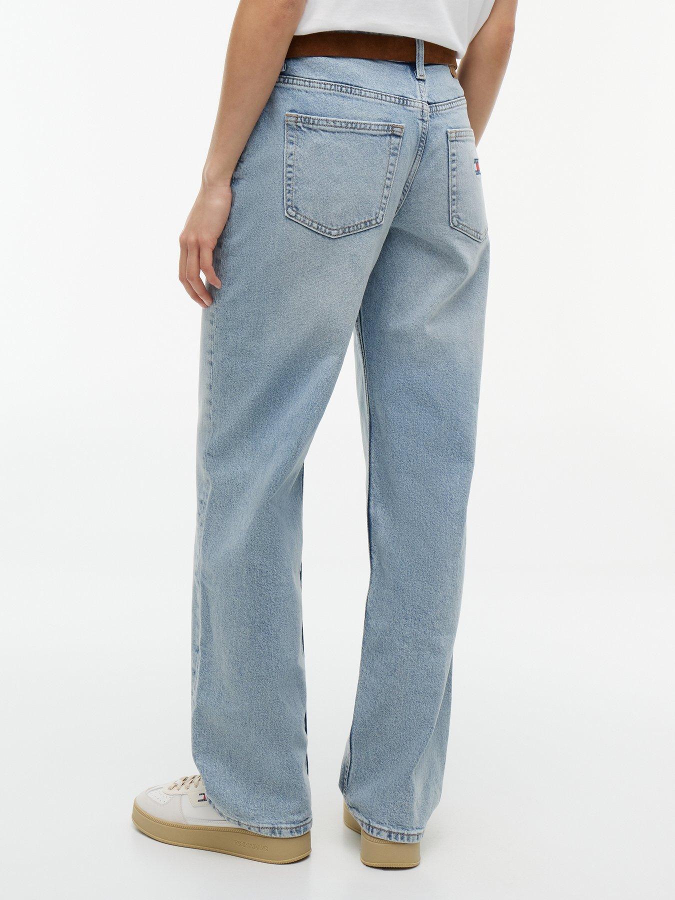 Image 2 of 5 of Tommy Jeans Sophie Low Waisted Straight Fit Jeans - Light Blue