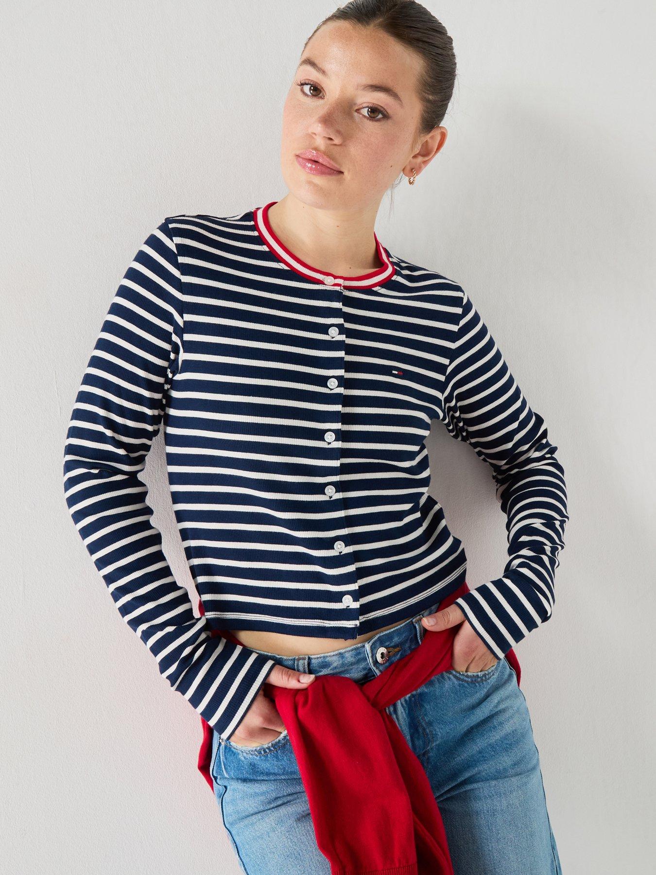 Image 1 of 5 of Tommy Jeans Slim Jersey Cardigan - Navy