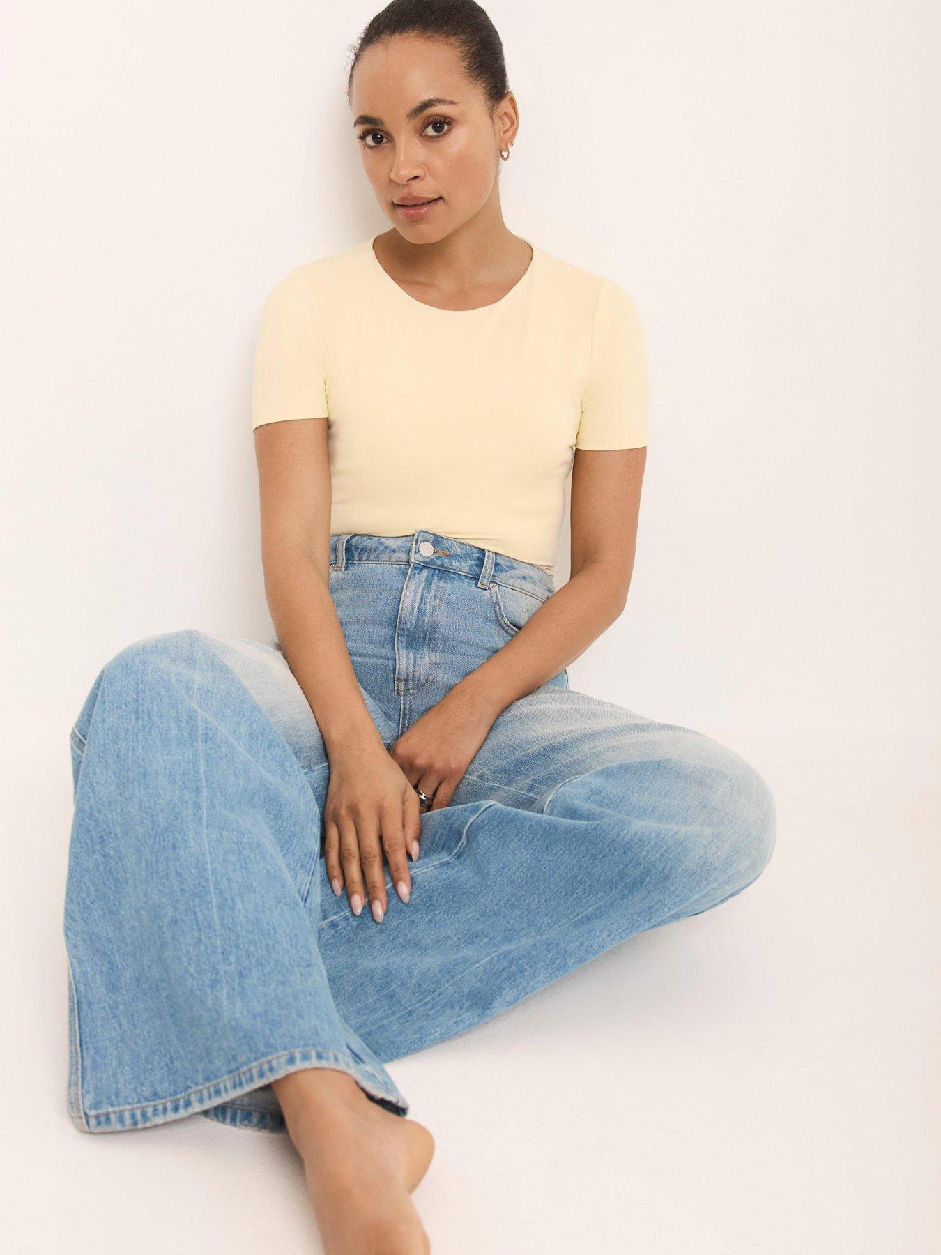 Image 4 of 6 of Mint Velvet Layering Short Sleeve Top - Yellow