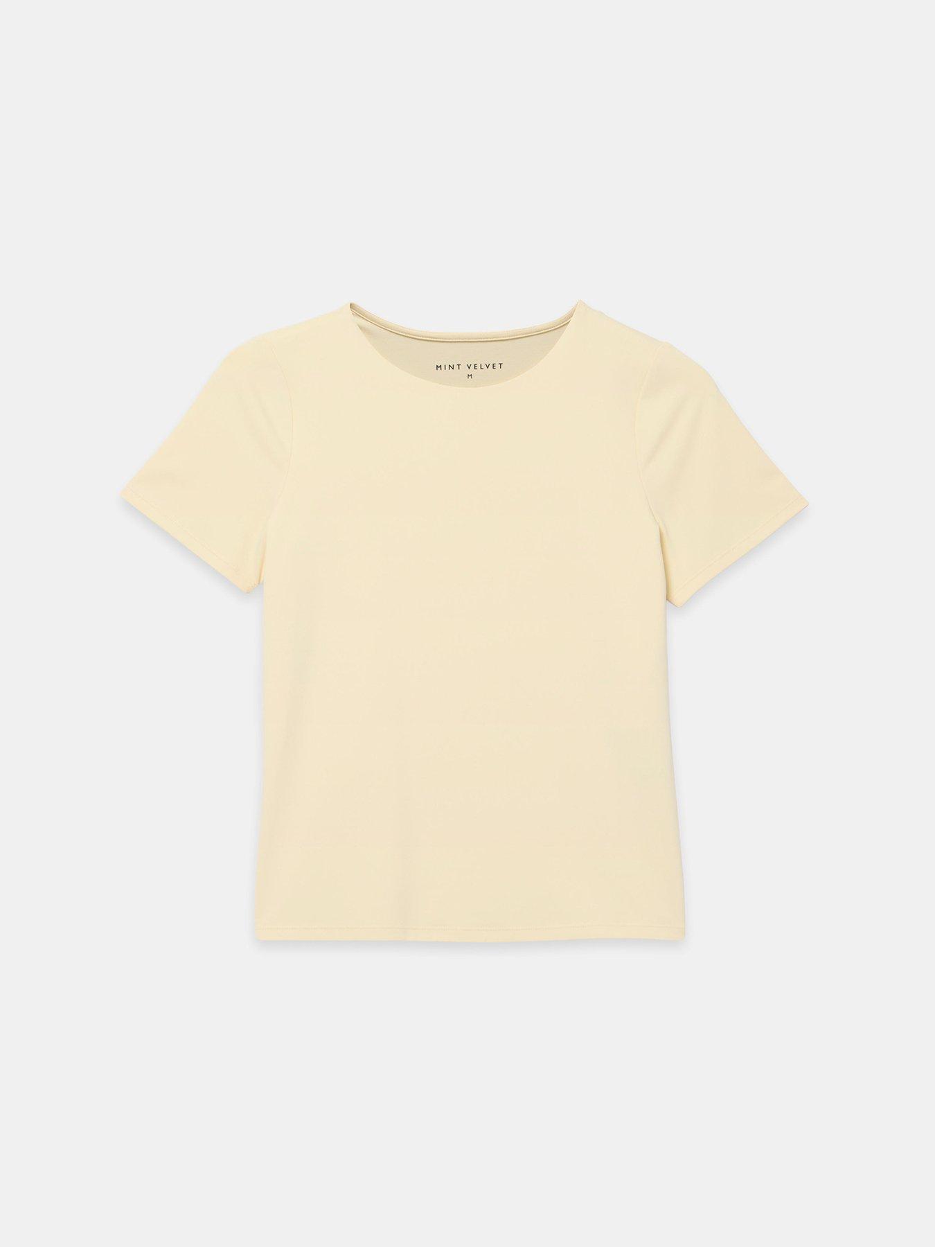 Image 5 of 6 of Mint Velvet Layering Short Sleeve Top - Yellow