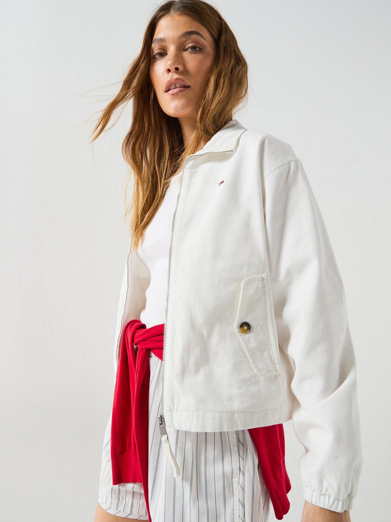 Image 4 of 6 of Tommy Jeans Peached Canvas Zip-thru Jacket - Cream