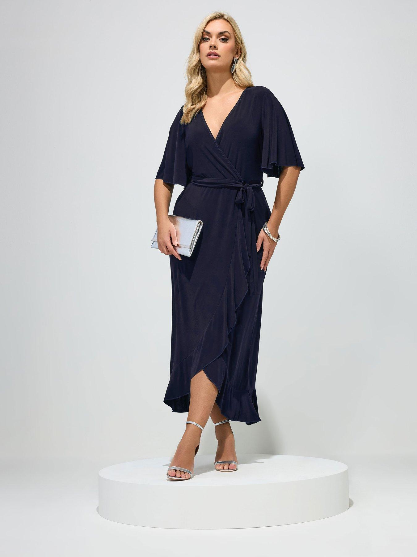 yours-curve-ruffle-hem-wrap-dress-blueback