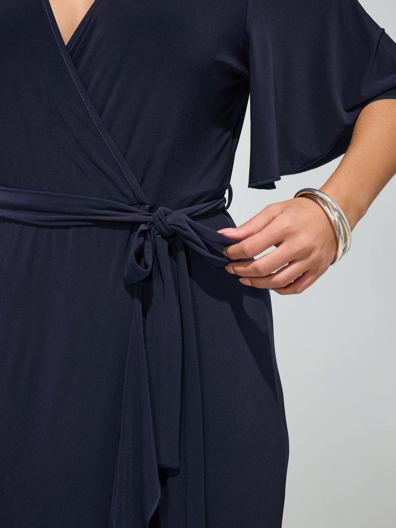 yours-curve-ruffle-hem-wrap-dress-blueoutfit