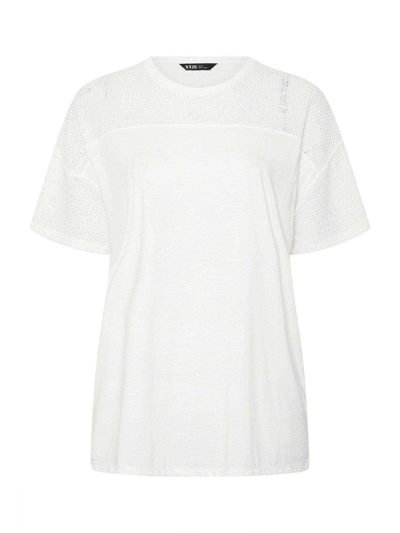 yours-curve-boxy-mixed-fabric-t-shirt-whitedetail