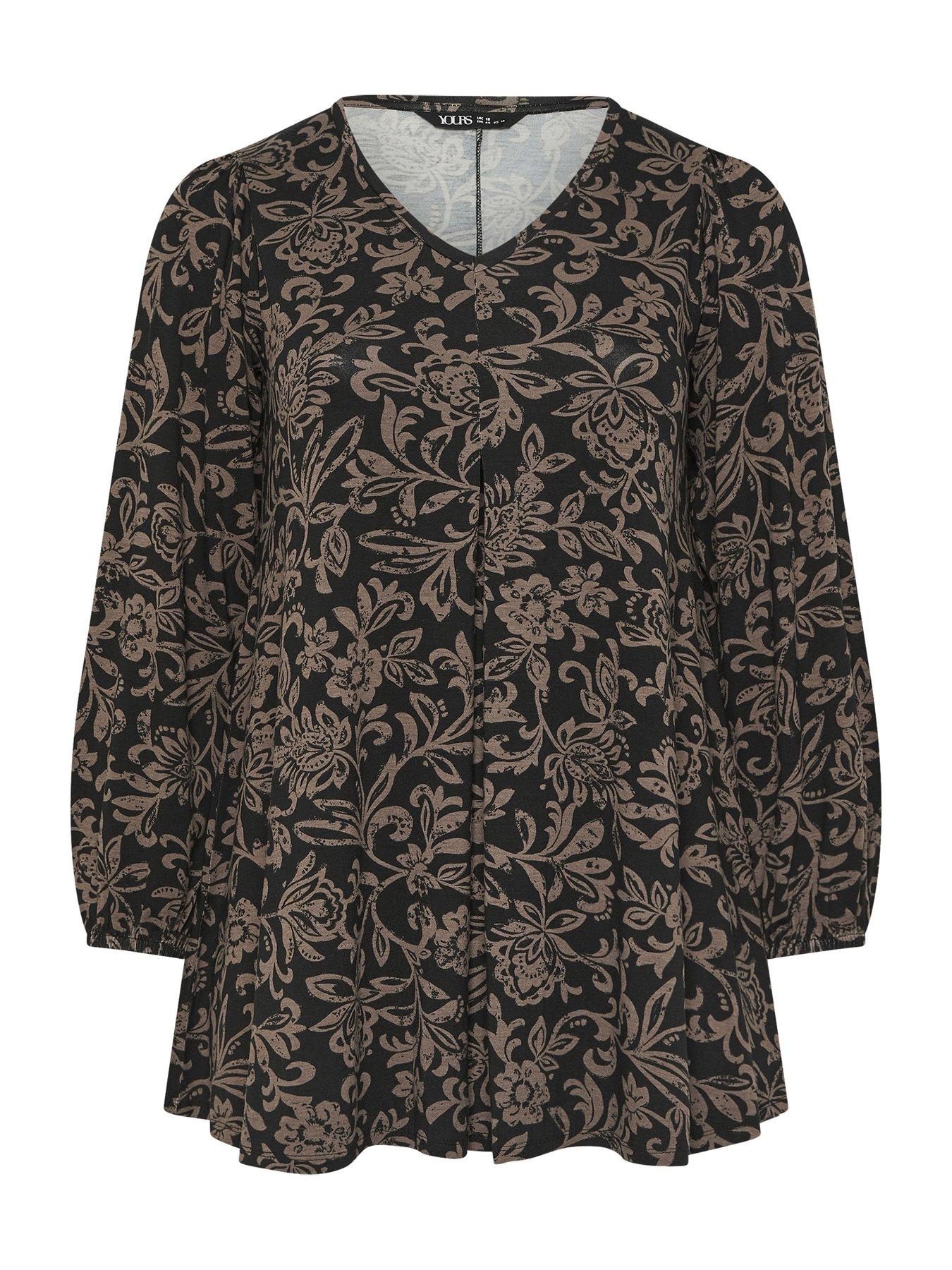yours-curve-long-sleeve-pleat-balloon-top-browndetail