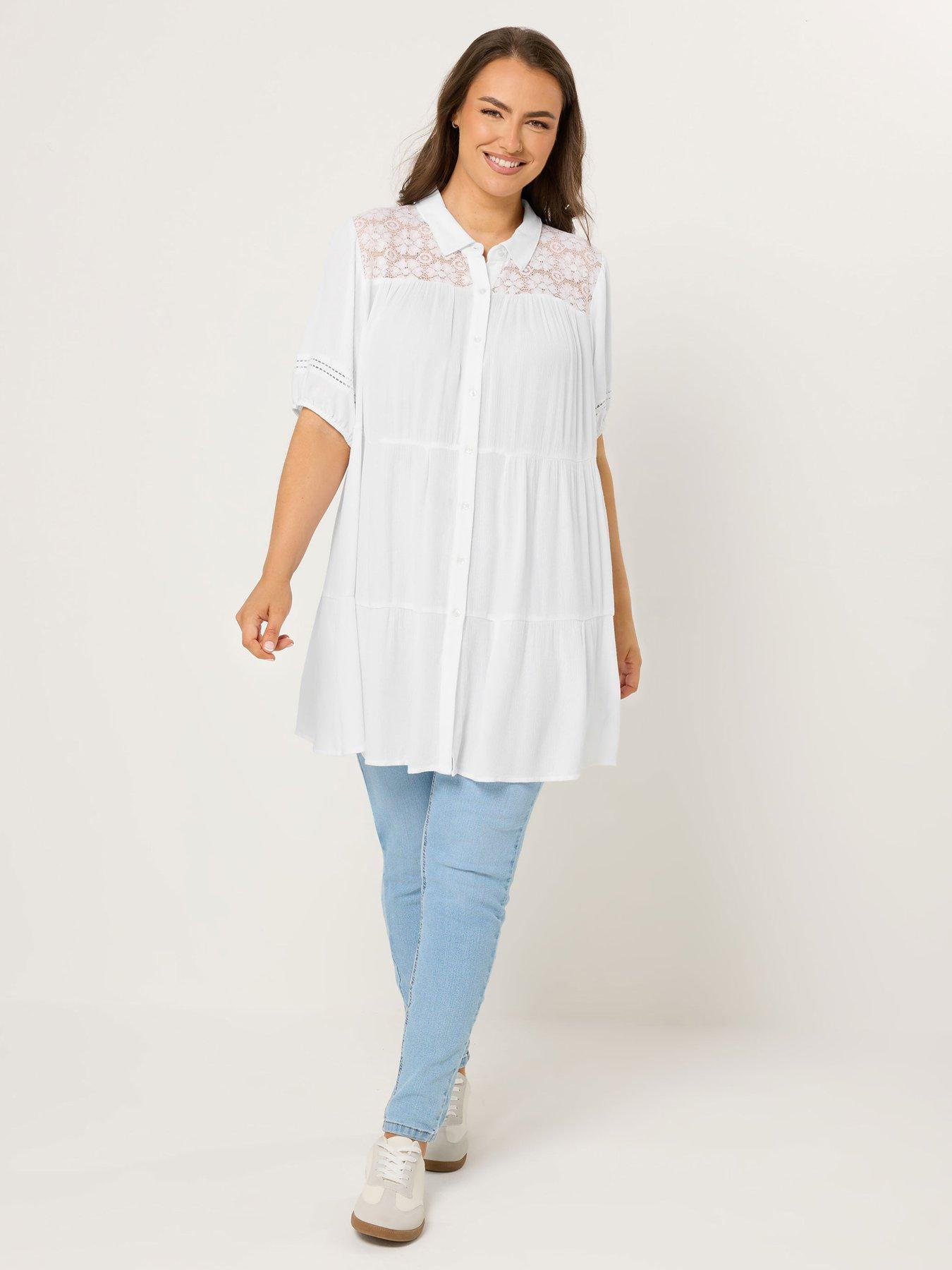 yours-curve-short-sleeve-tiered-shirt-whiteback