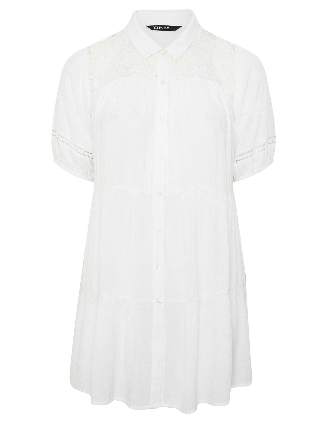 yours-curve-short-sleeve-tiered-shirt-whitedetail