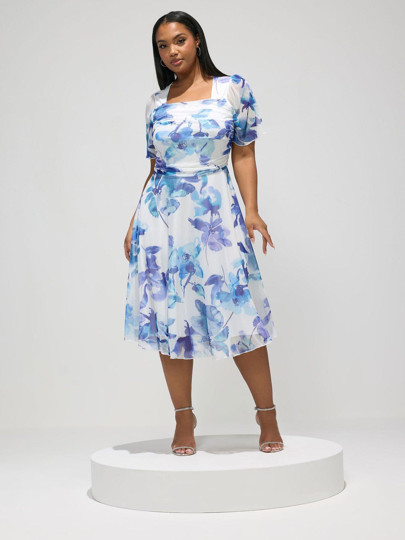 yours-curve-mesh-square-neck-dress-whitefront