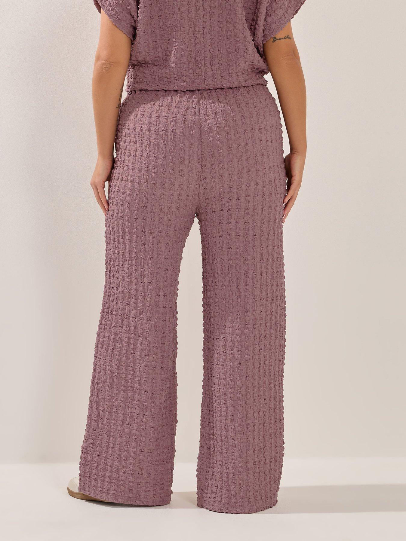 yours-curve-bubble-wide-leg-trouser-pinkstillFront