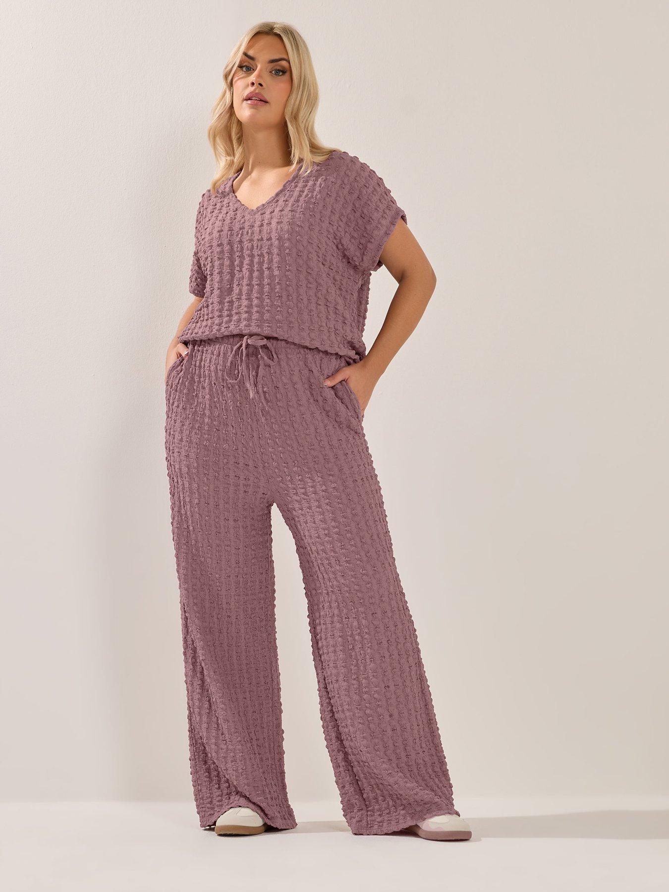 yours-curve-bubble-wide-leg-trouser-pinkback