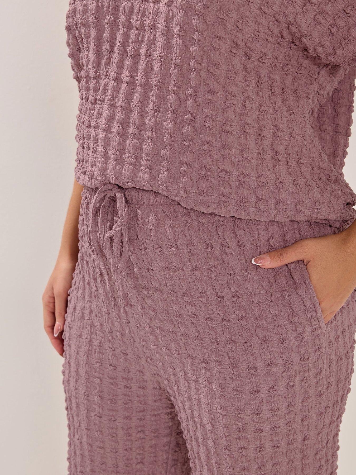 yours-curve-bubble-wide-leg-trouser-pinkoutfit