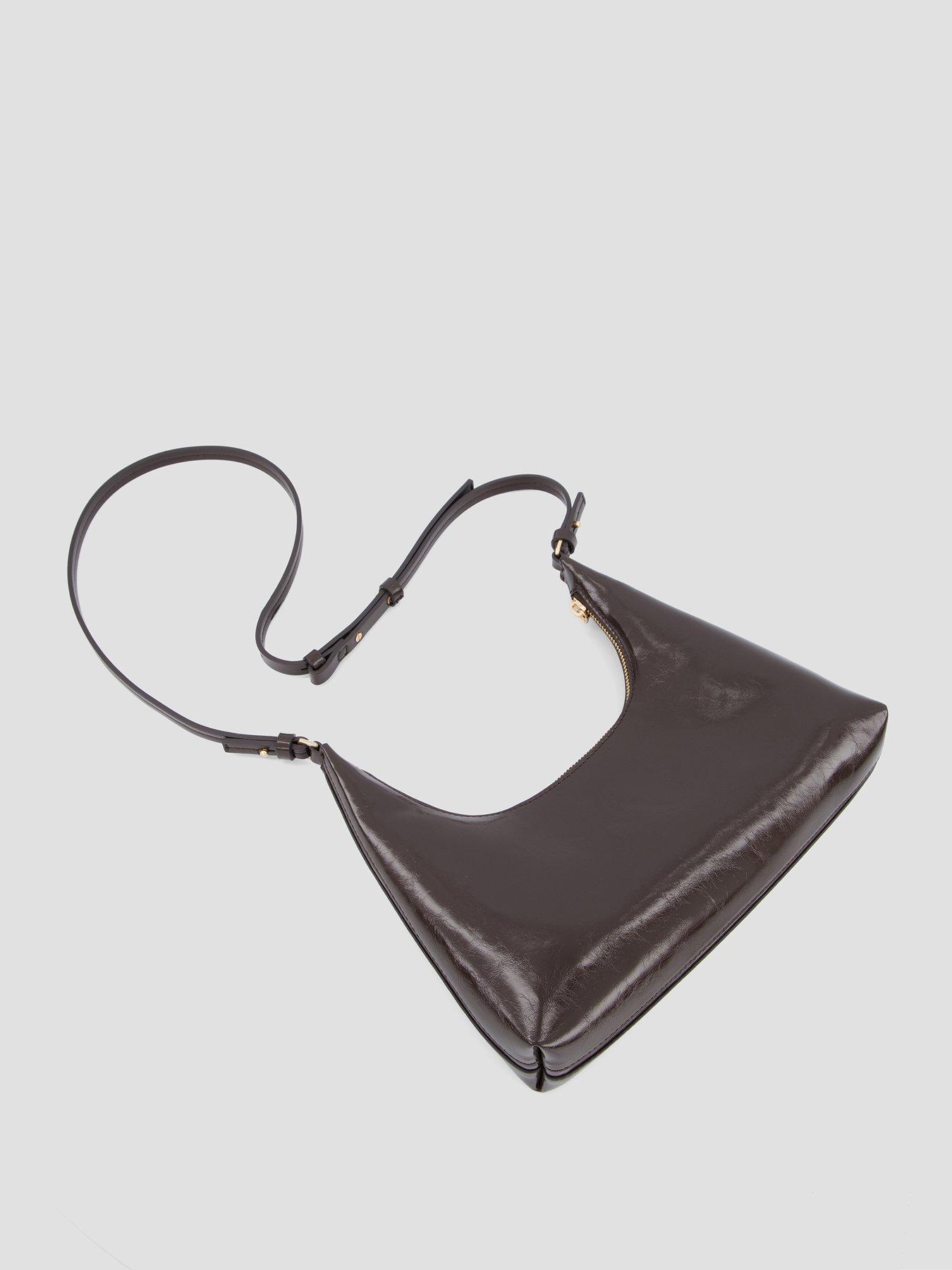 Image 2 of 4 of Calvin Klein Foil Logo Glossy Convertible Shoulder Bag - Brown