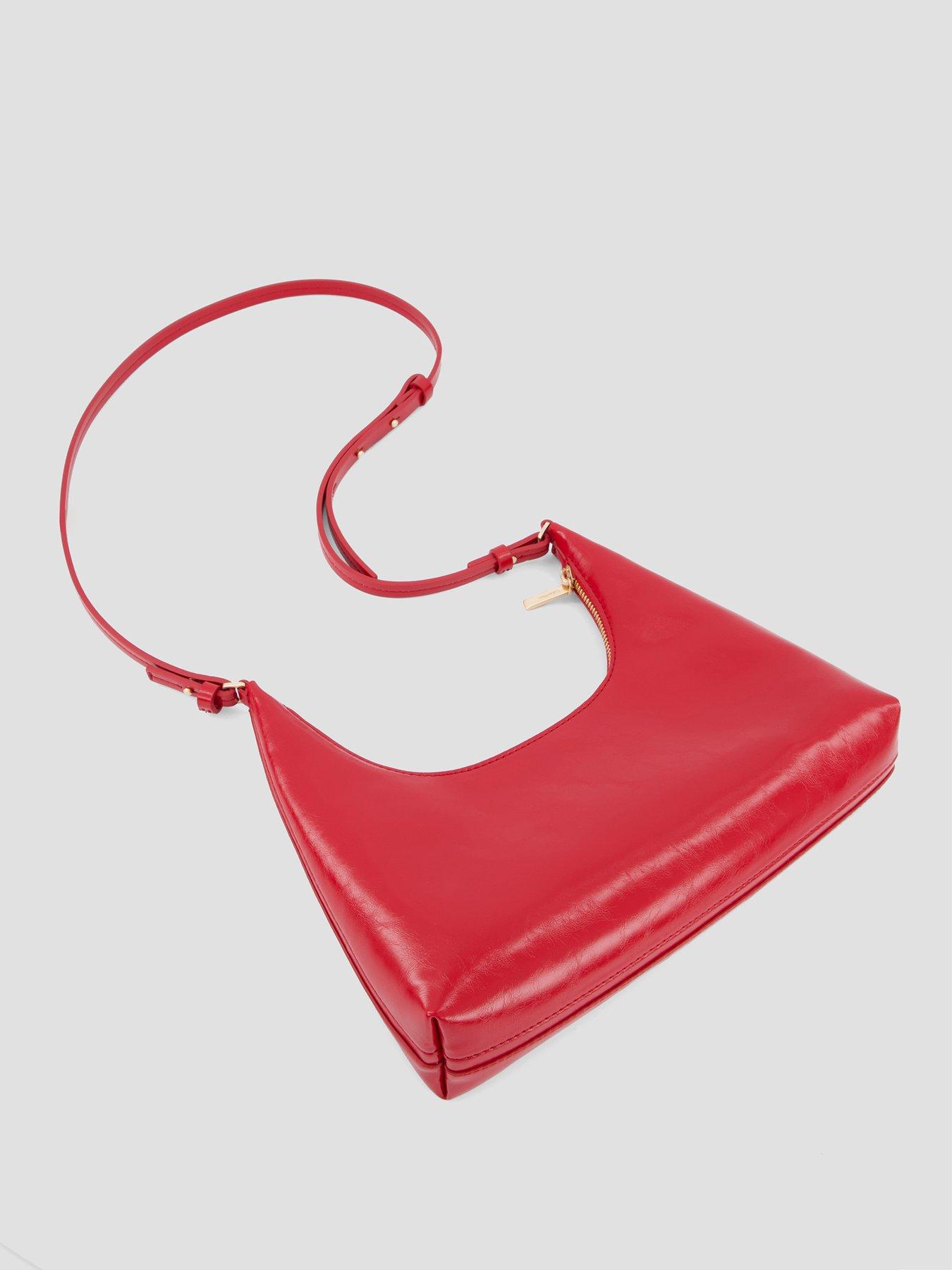 Image 2 of 4 of Calvin Klein Foil Logo Glossy Shoulder Bag - Red