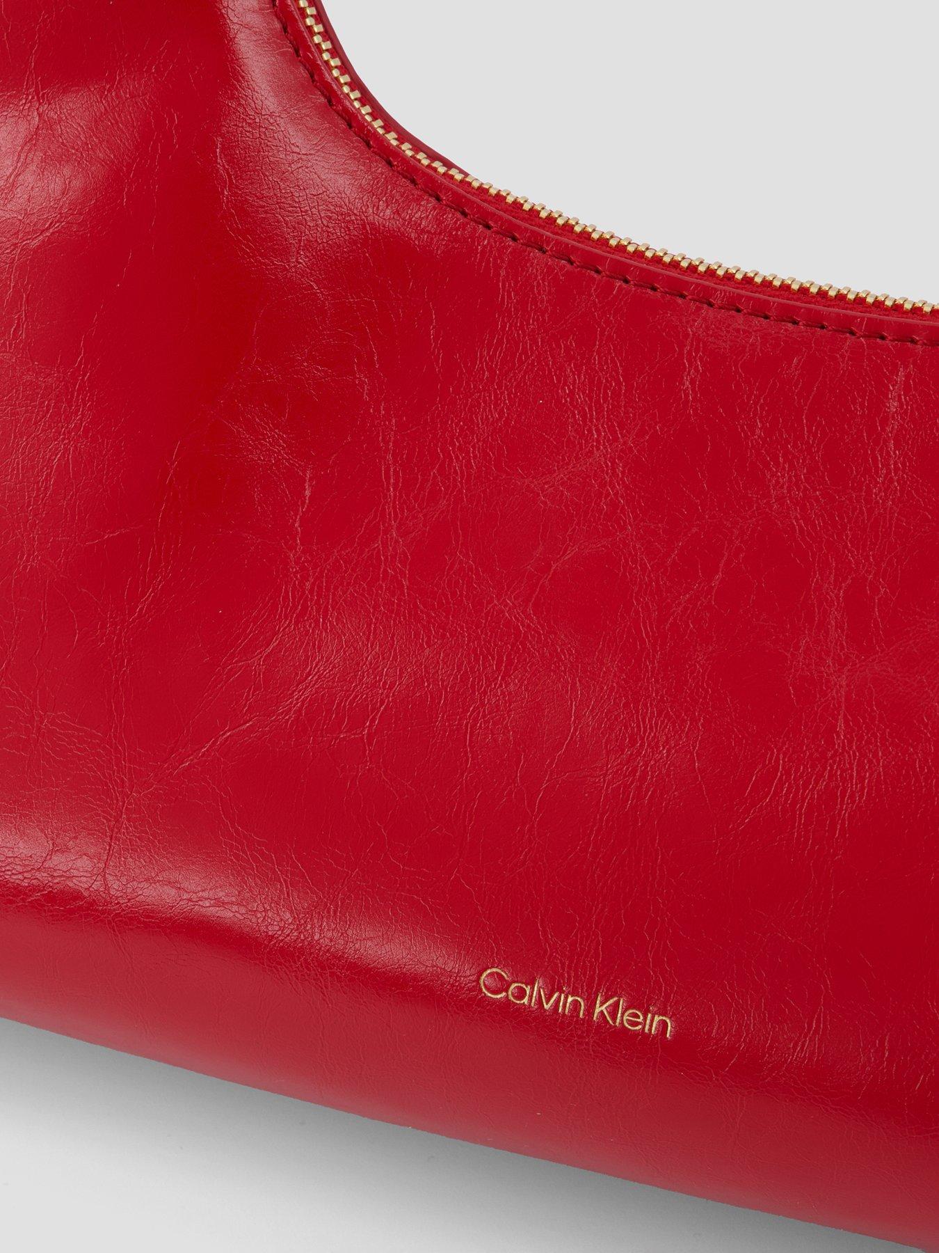 Image 3 of 4 of Calvin Klein Foil Logo Glossy Shoulder Bag - Red