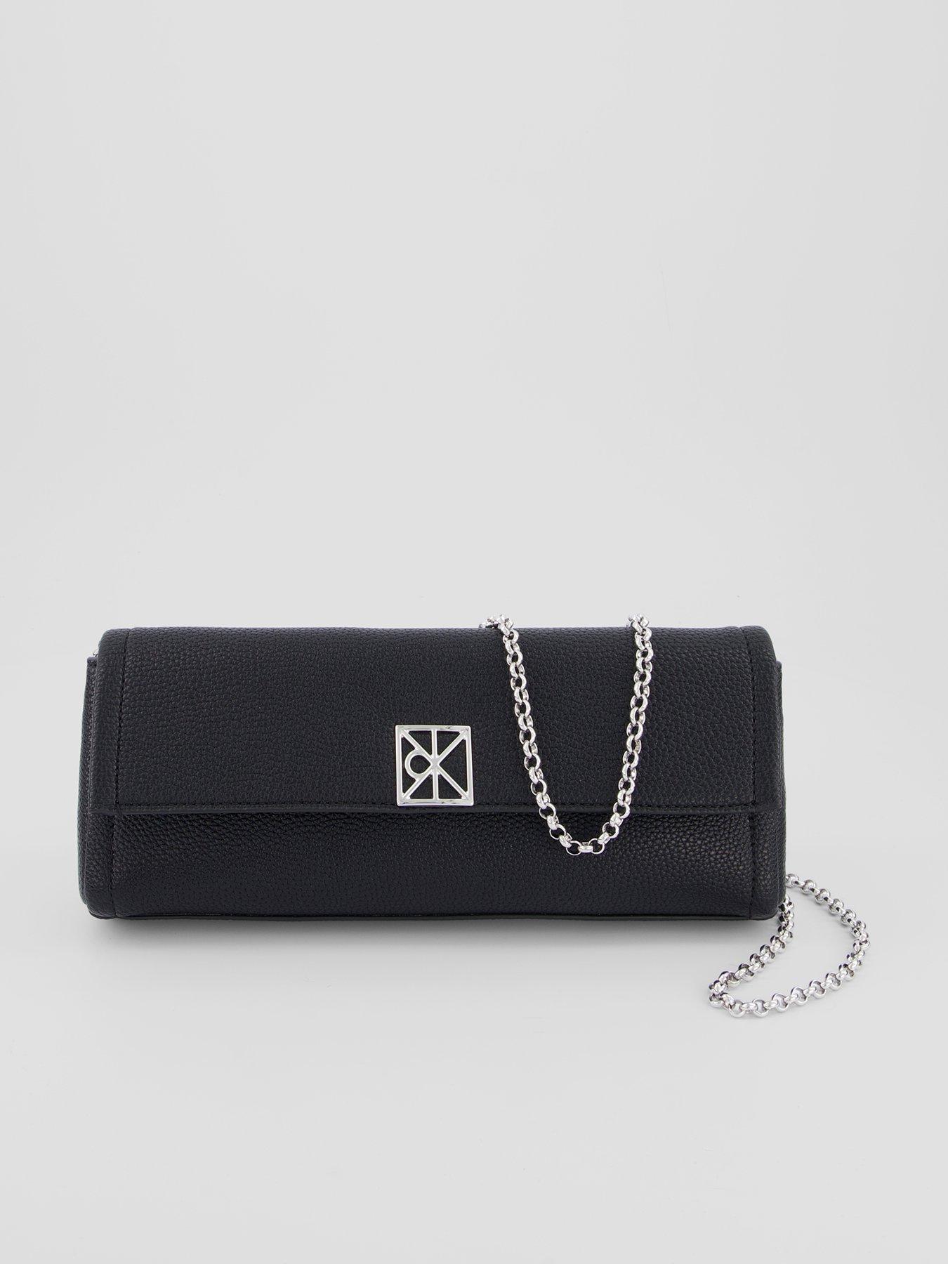 Calvin Klein Emblem Pebble Clutch Bag - Black