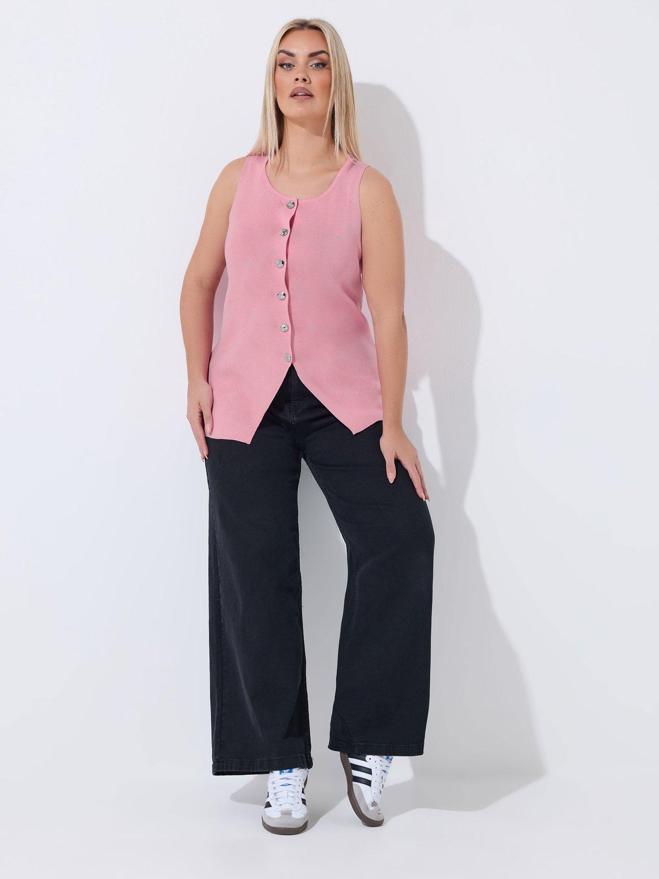 yours-curve-knit-waistcoat-pinkback