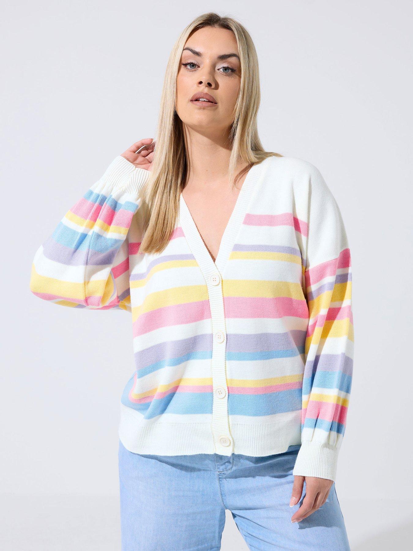 Image 1 of 5 of Yours Curve Stripe Cardigan