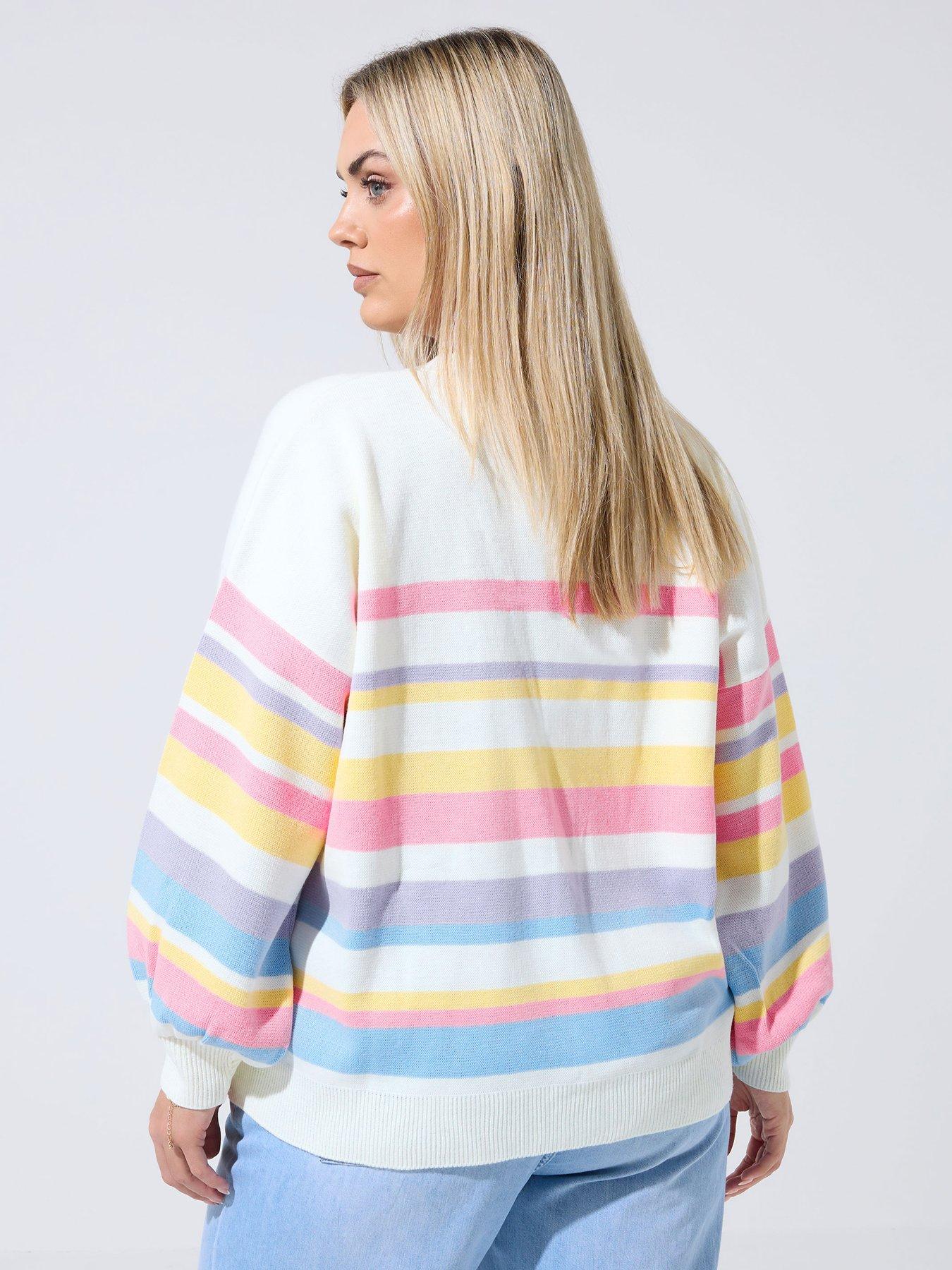 Image 2 of 5 of Yours Curve Stripe Cardigan