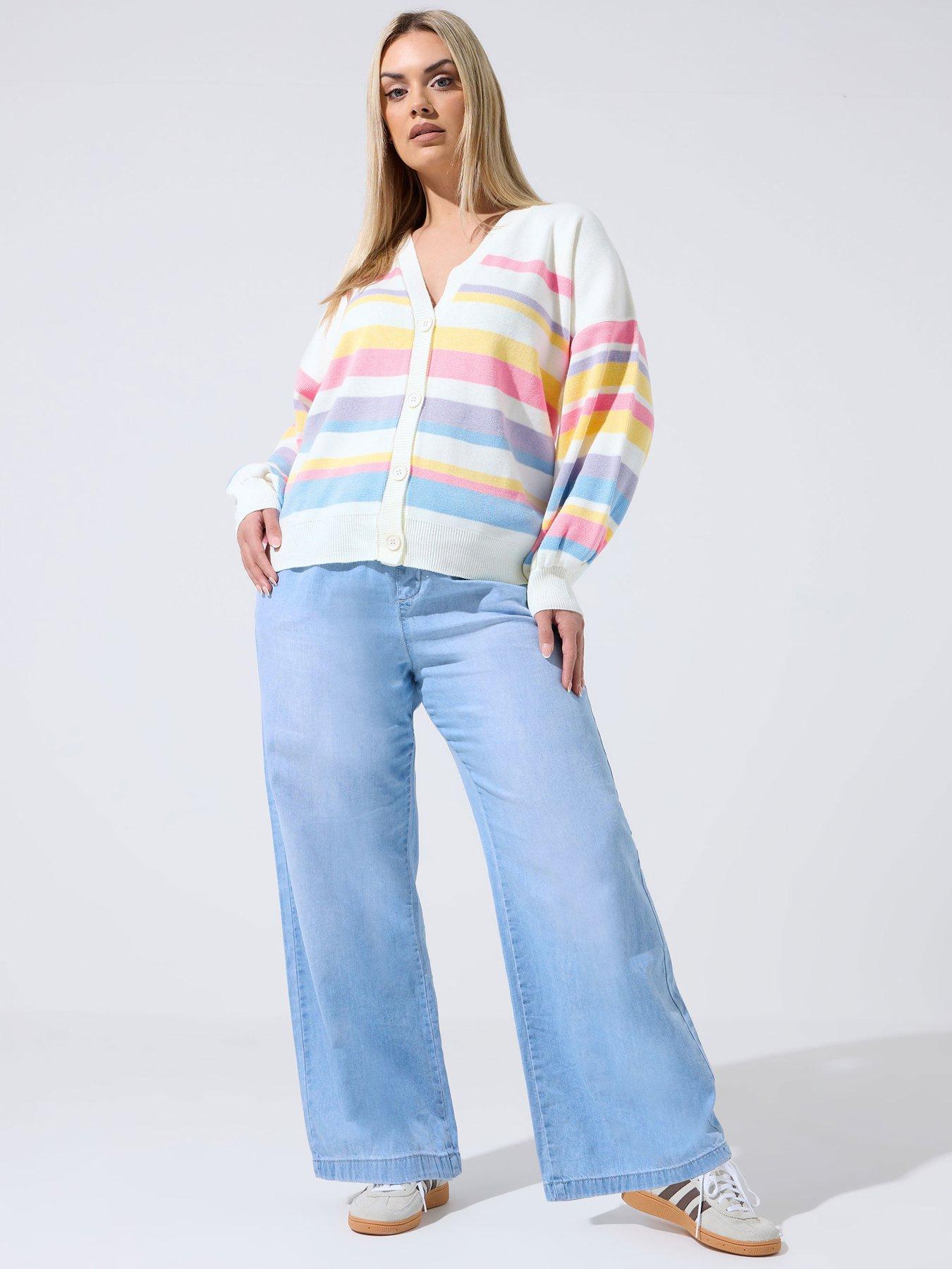 Image 3 of 5 of Yours Curve Stripe Cardigan