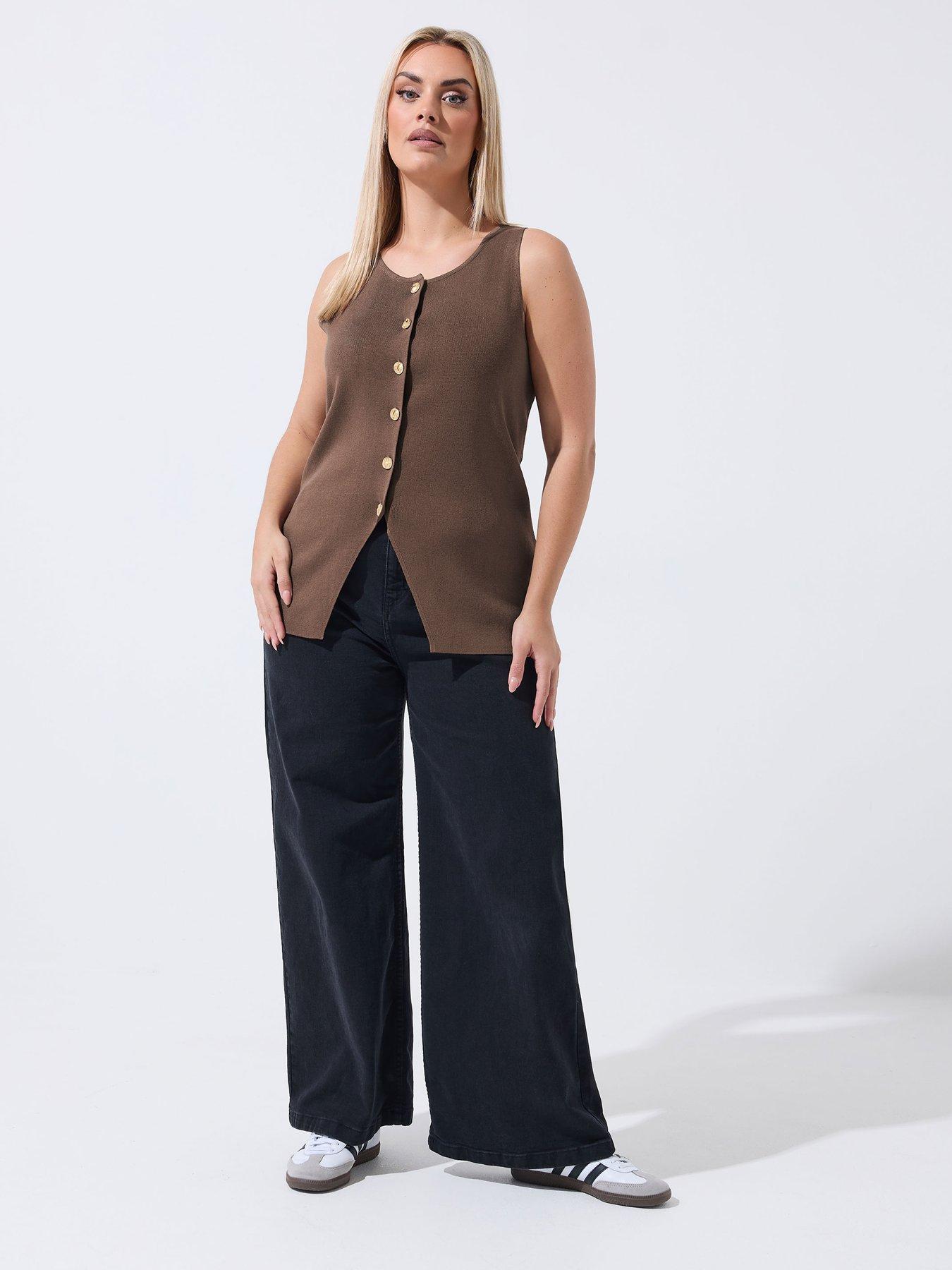 yours-curve-knit-waistcoat-brownback