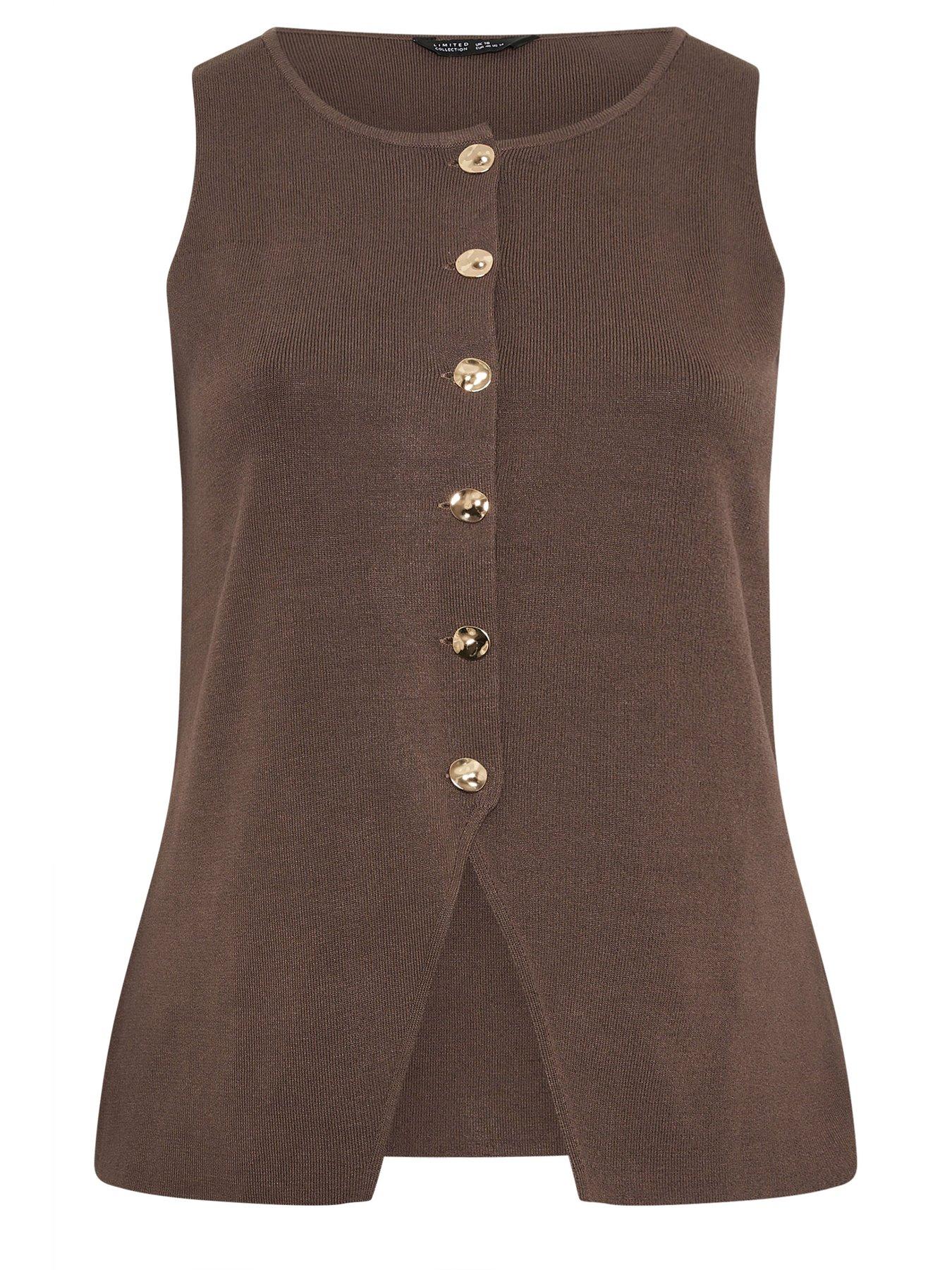 yours-curve-knit-waistcoat-browndetail
