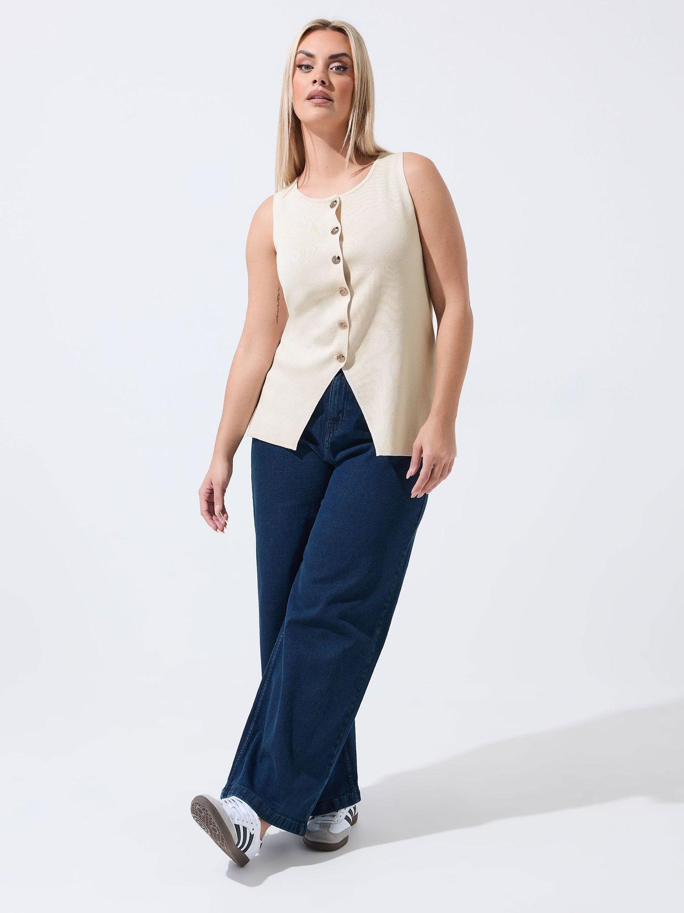 yours-curve-knit-waistcoat-creamback