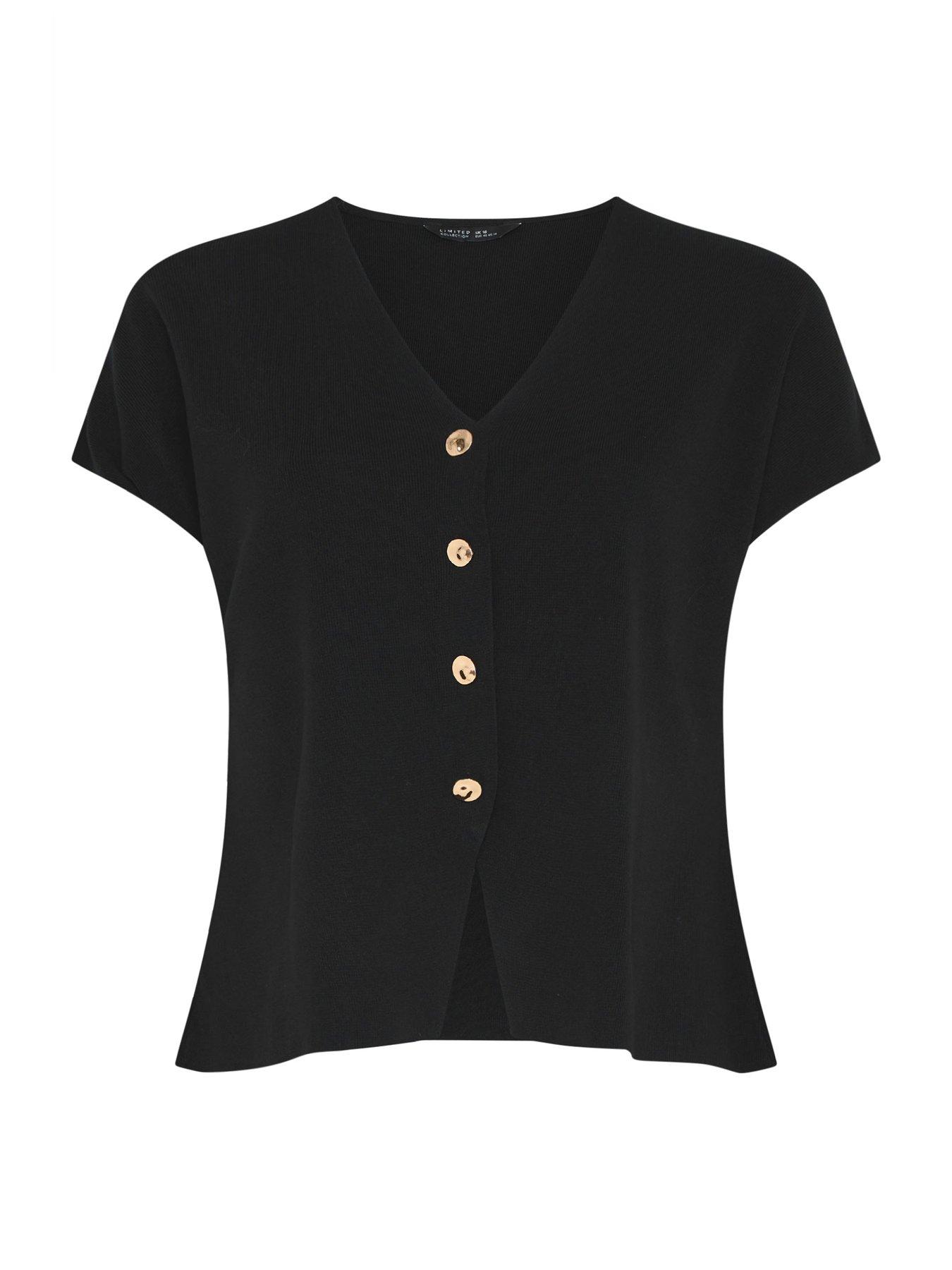 yours-curve-double-button-knit-top-blackdetail