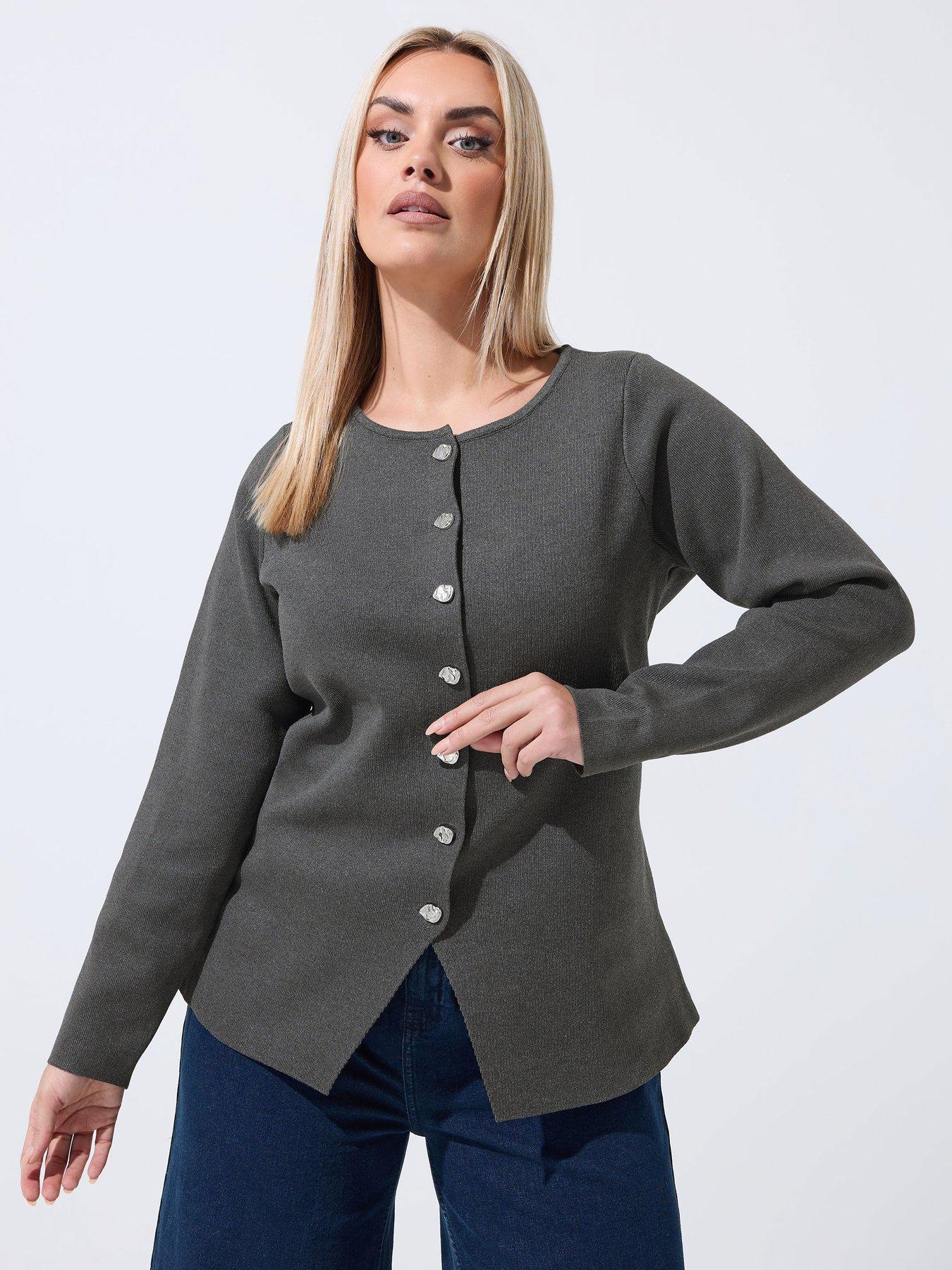 yours-curve-long-sleeve-button-knit-top-greydetail