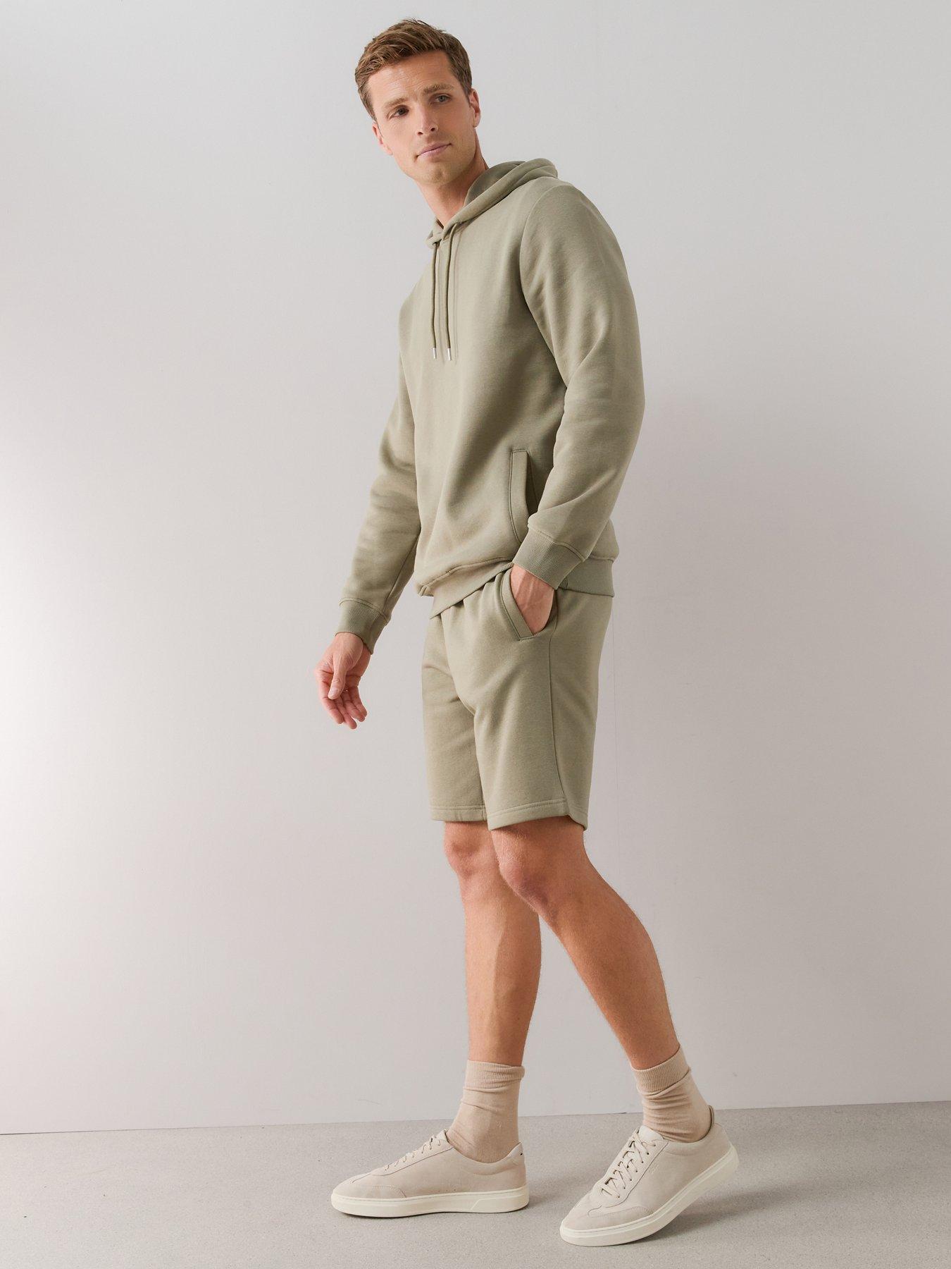 Image 1 of 7 of The Very Collection Cotton Rich Essentials Jogger Shorts - Sage Green