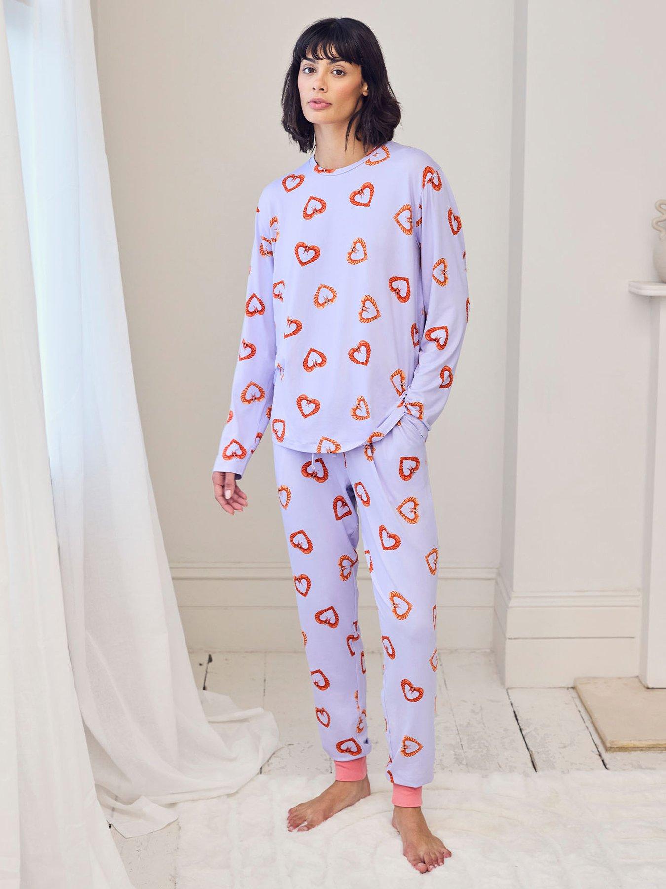 chelsea-peers-shrimp-heart-print-long-pyjama-set-light-purple