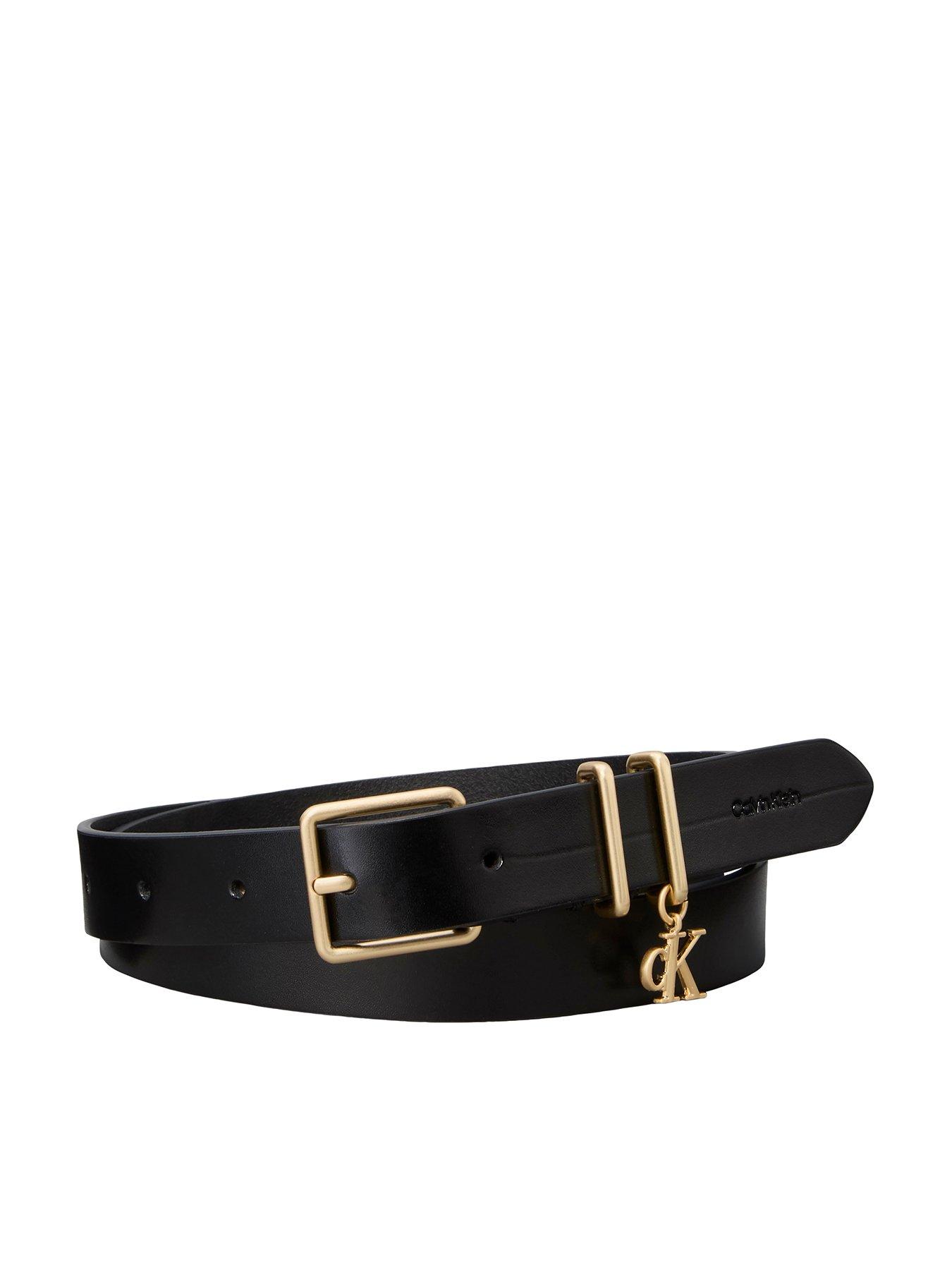 Image 1 of 2 of Calvin Klein Monogram Charm Keeper Belt 25Mm - Black