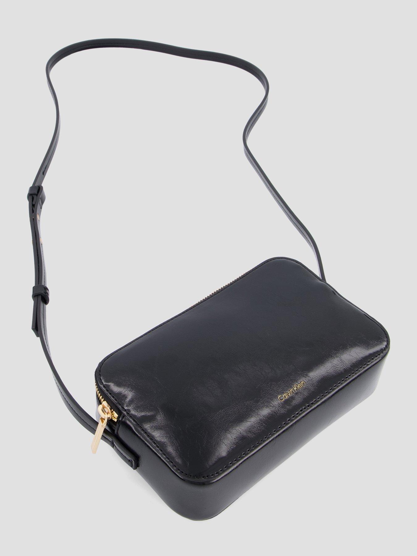 Image 2 of 6 of Calvin Klein Foil Logo Glossy Camera Bag - Black